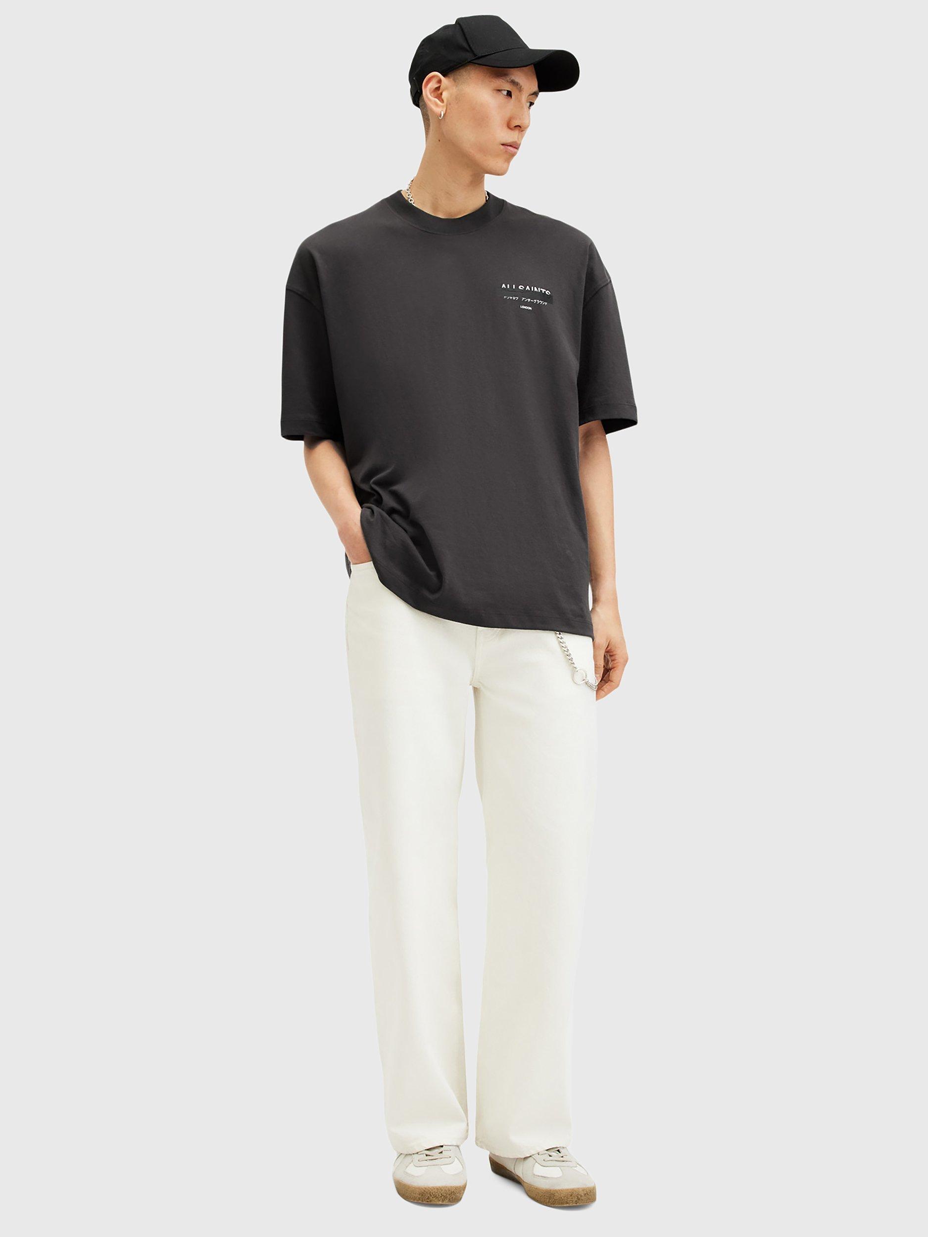 Product image 3 of 8, which shows AllSaints Redact Short Sleeve T-Shirt, Black, XS