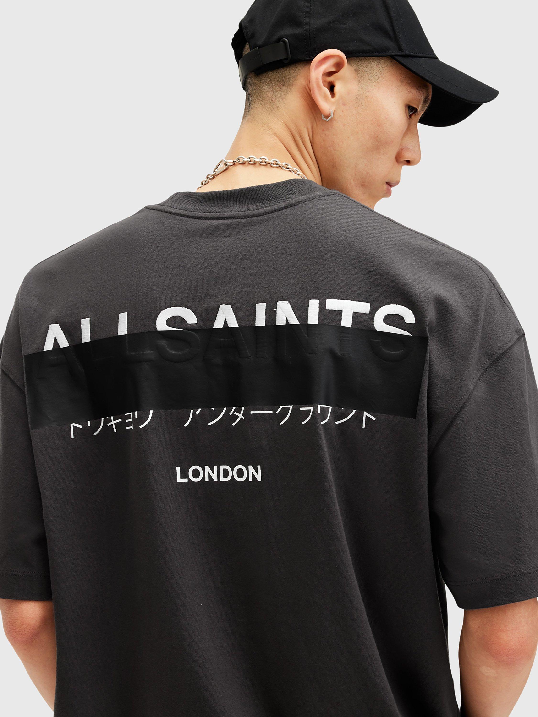 Product image 5 of 8, which shows AllSaints Redact Short Sleeve T-Shirt, Black, XS