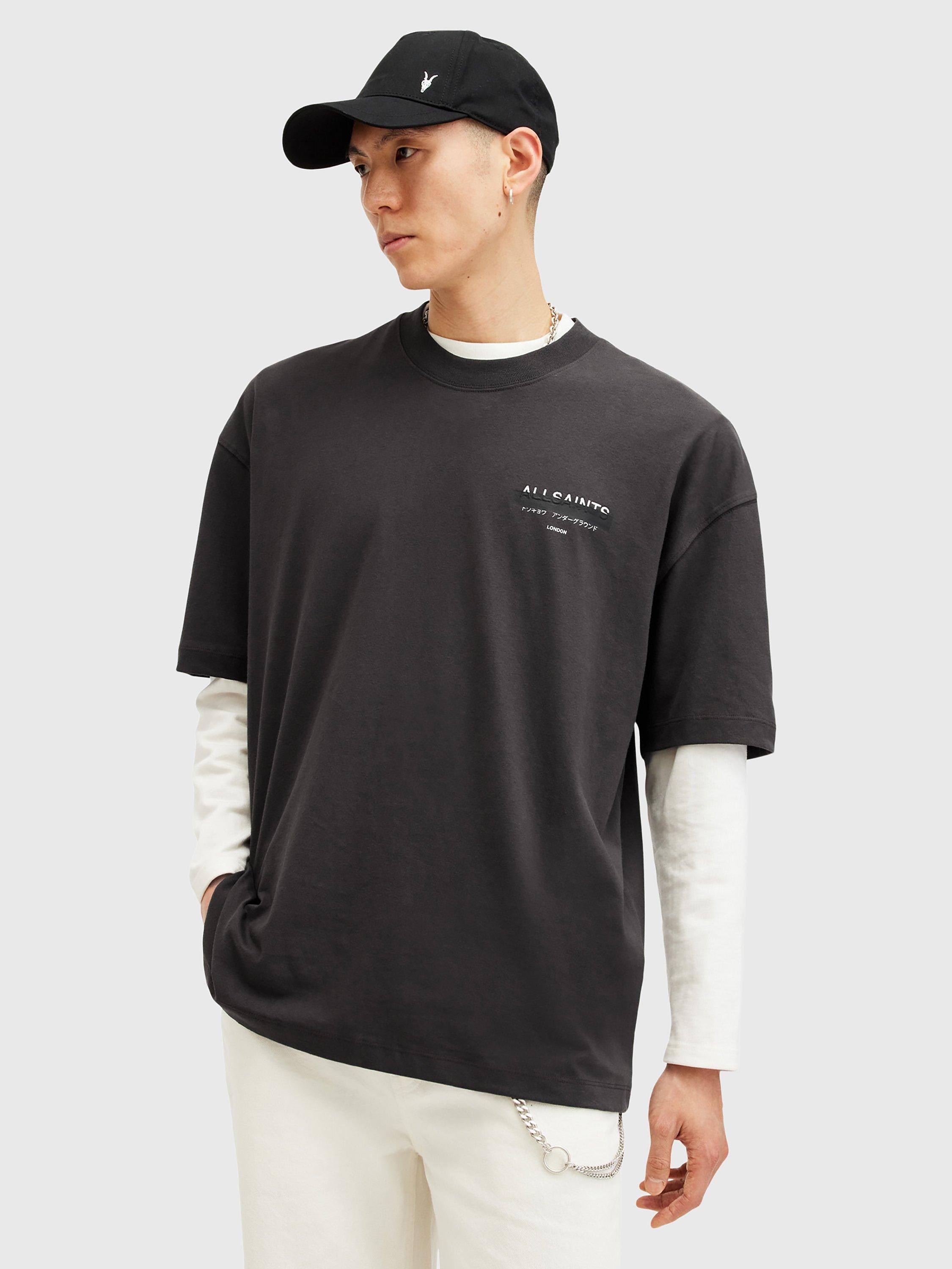 Product image 7 of 8, which shows AllSaints Redact Short Sleeve T-Shirt, Black, XS