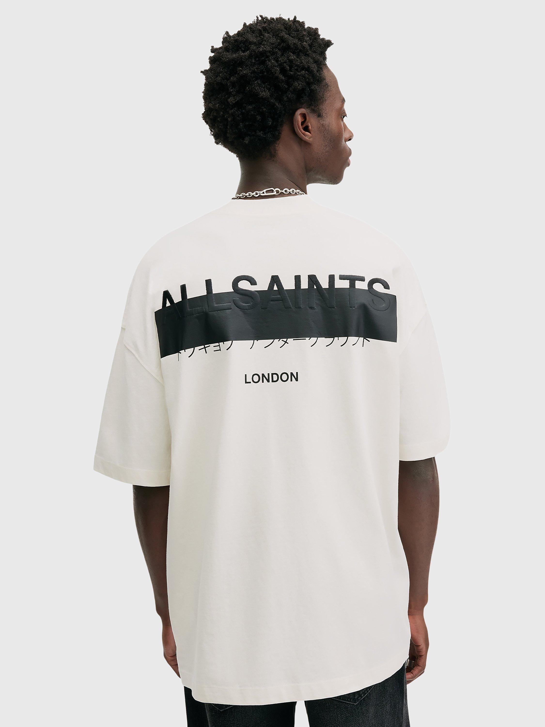 Product image 2 of 6, which shows AllSaints Redact Short Sleeve T-Shirt, White, XS