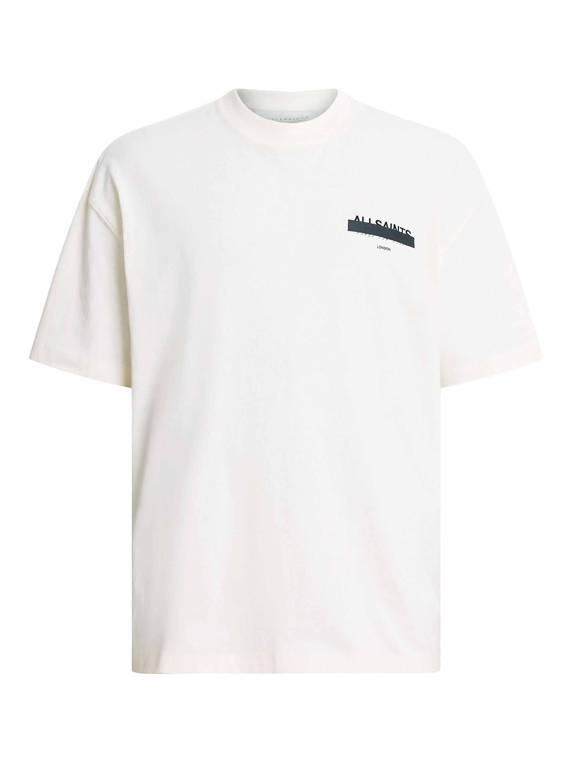 Product image 4 of 6, which shows AllSaints Redact Short Sleeve T-Shirt, White, XS