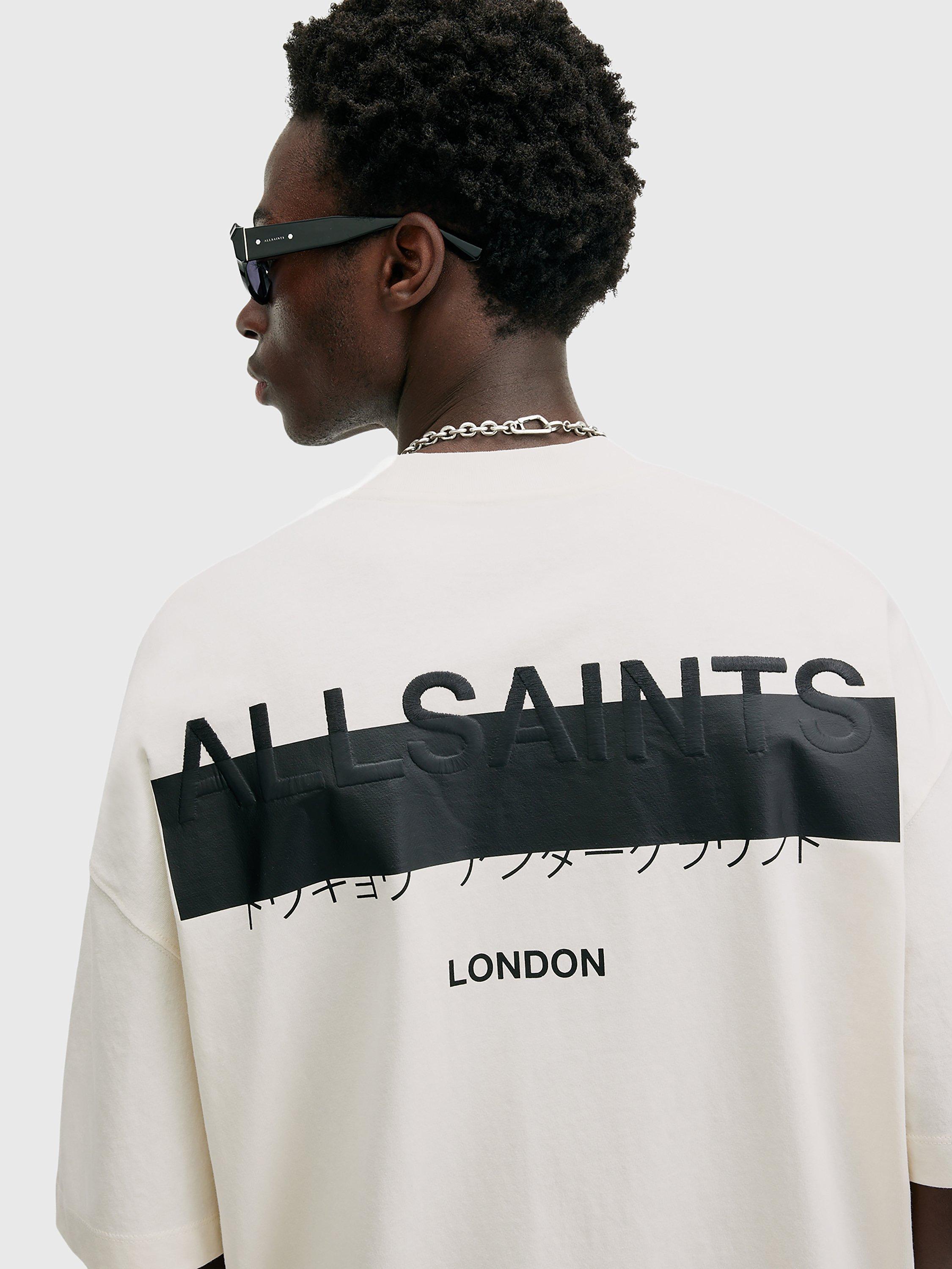 Product image 5 of 6, which shows AllSaints Redact Short Sleeve T-Shirt, White, XS