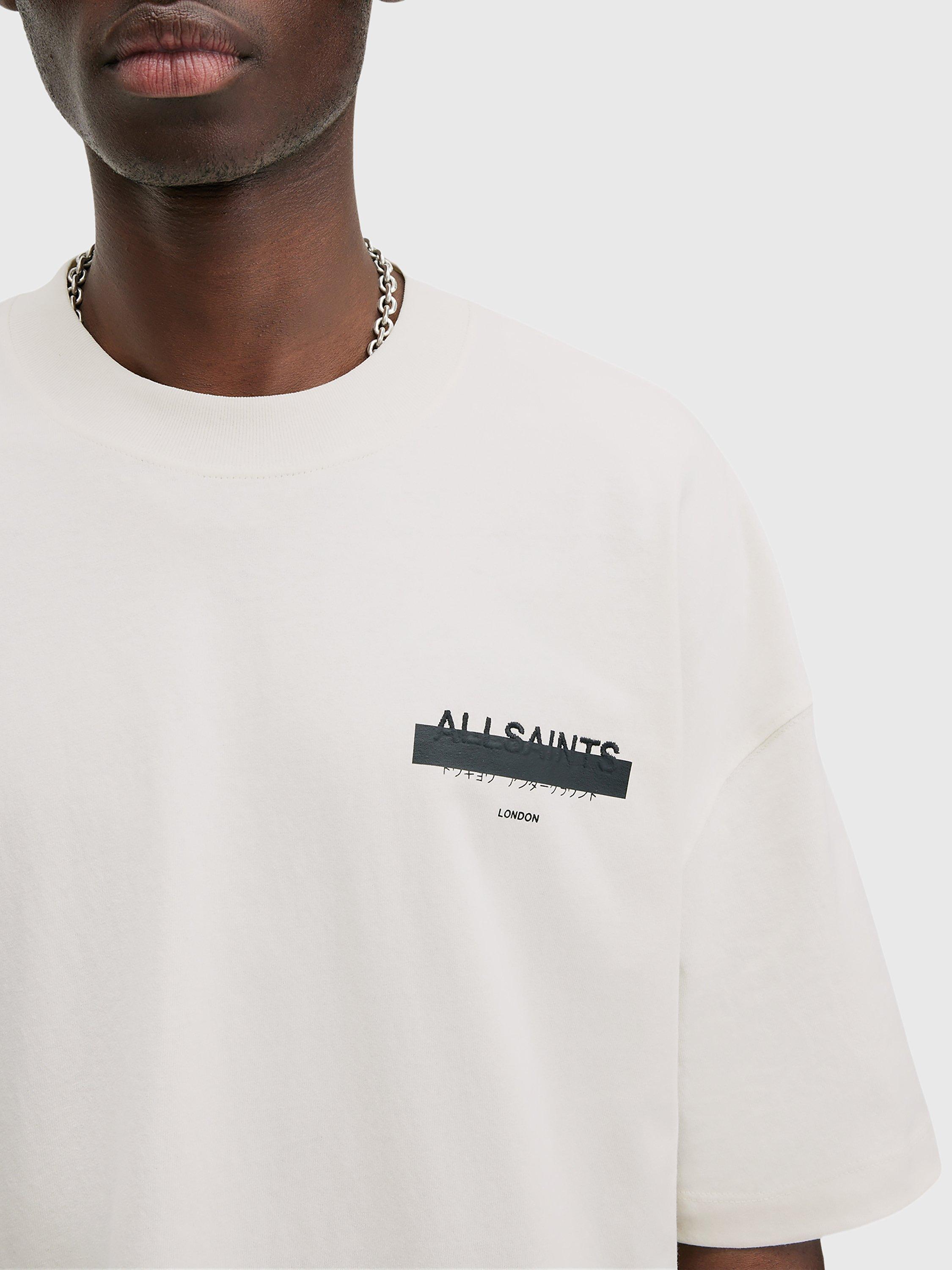 Product image 6 of 6, which shows AllSaints Redact Short Sleeve T-Shirt, White, XS