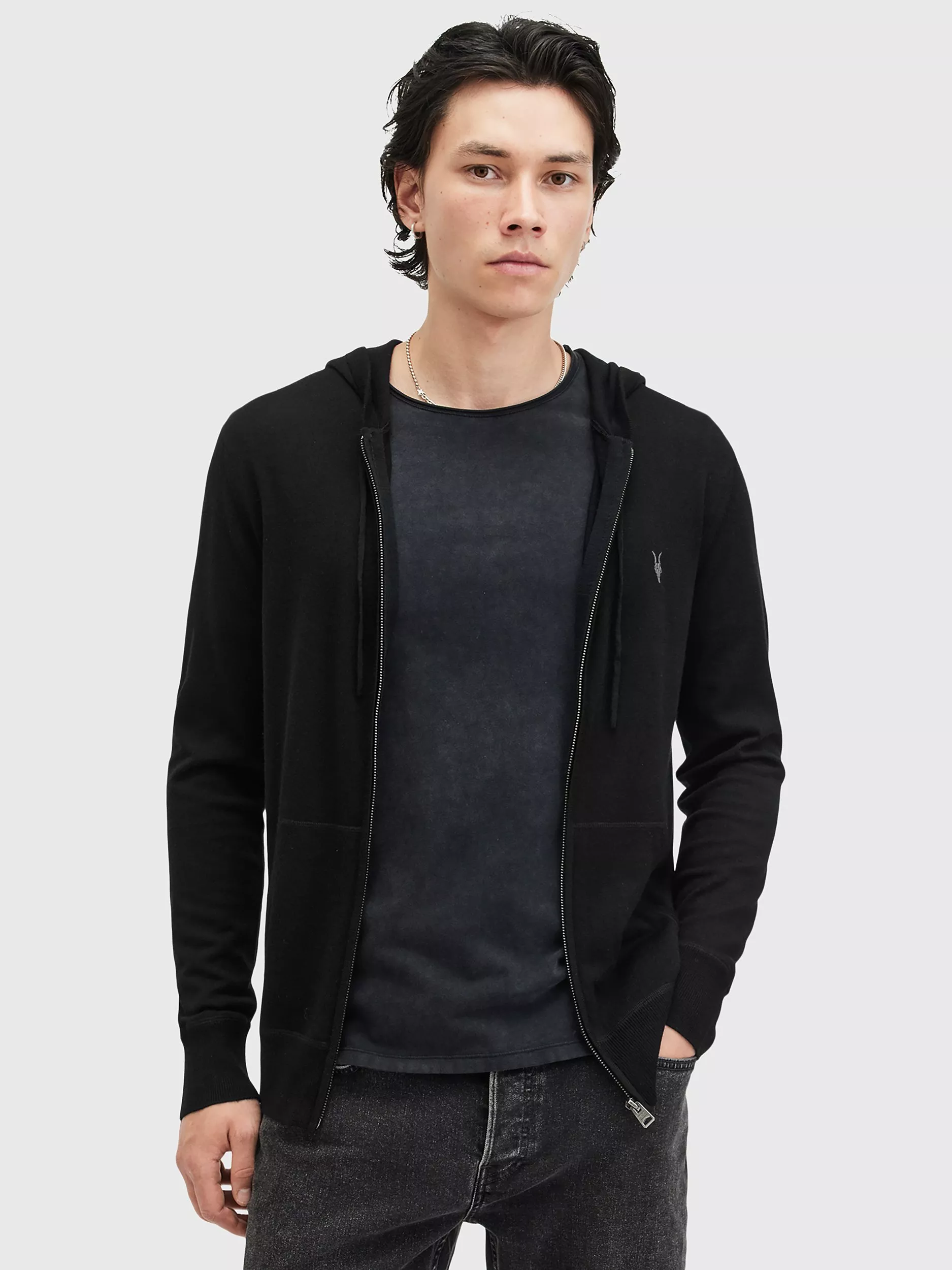 AllSaints Mode Merino Zip Hoodie