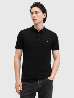 AllSaints Mode Ramskull Merino Wool Polo Shirt, Black