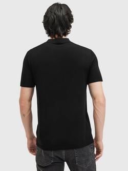 AllSaints Mode Ramskull Merino Wool Polo Shirt - view 2, Black