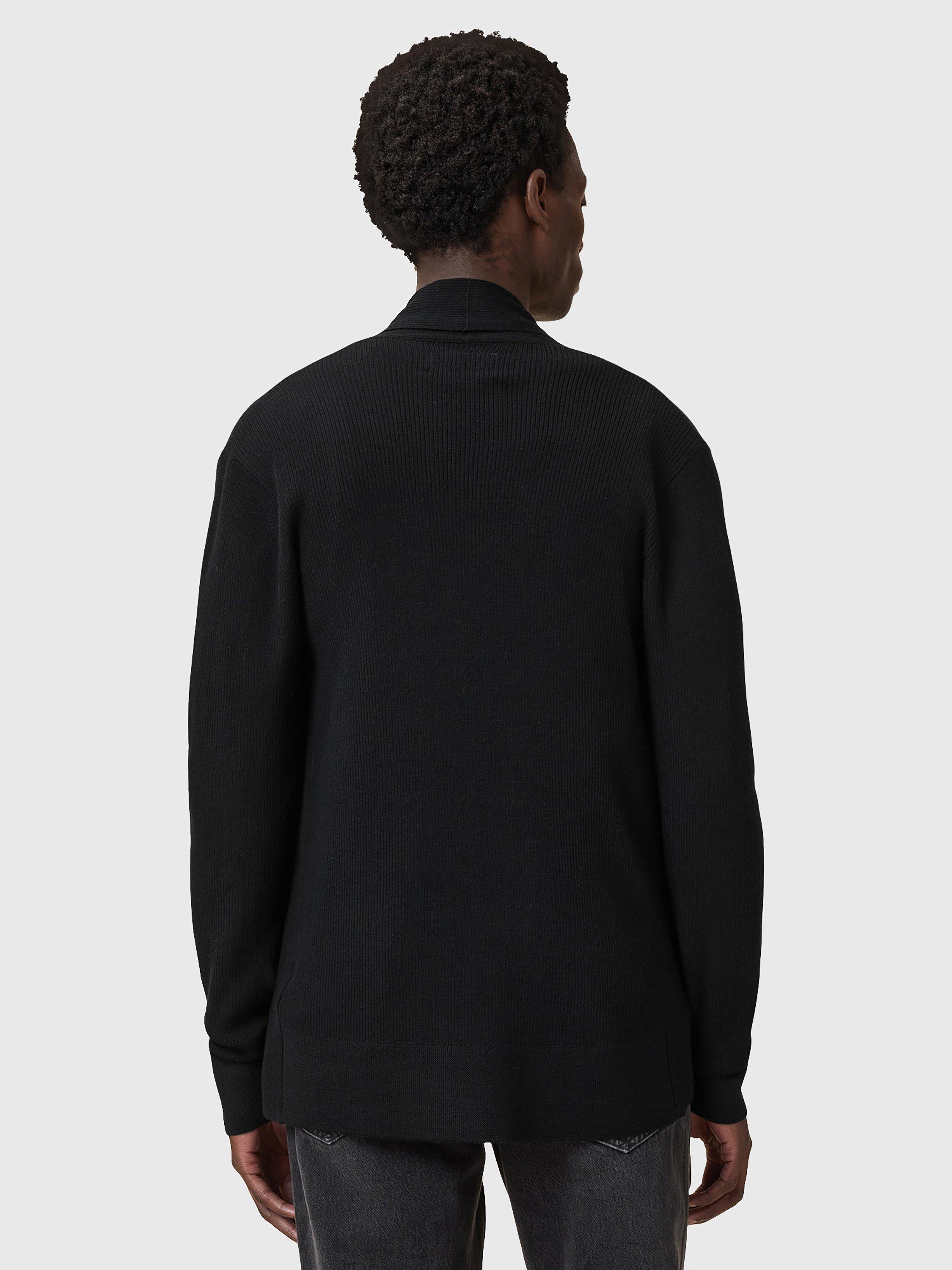 Product image 2 of 6, which shows AllSaints Mode Merino Cardigan, Black, L