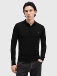 AllSaints Mode Merino Long Sleeve Polo Shirt