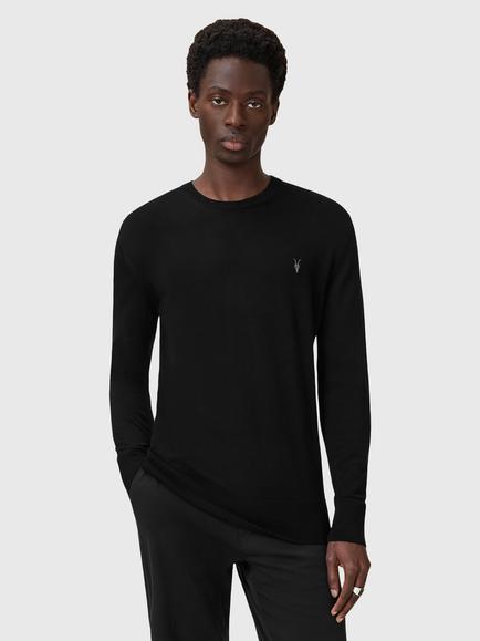AllSaints Mode Merino Crew Neck Jumper, Black