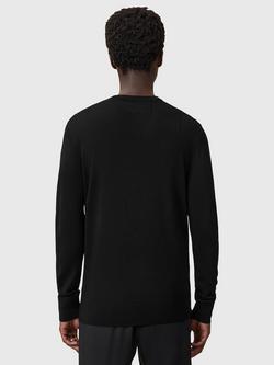 AllSaints Mode Merino Crew Neck Jumper - view 2, Black