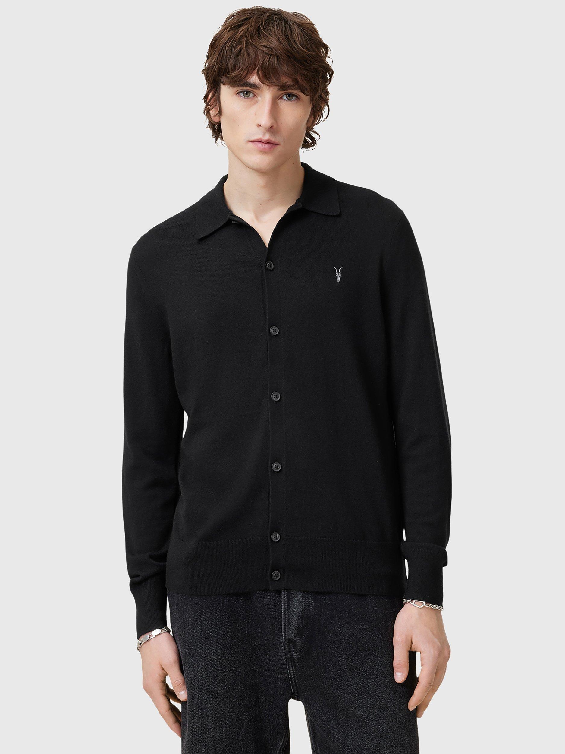 AllSaints Kilburn Wool Blend Cardigan, Black