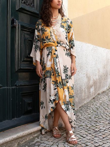 Raishma Sophia Floral Dress, Yellow/Multi