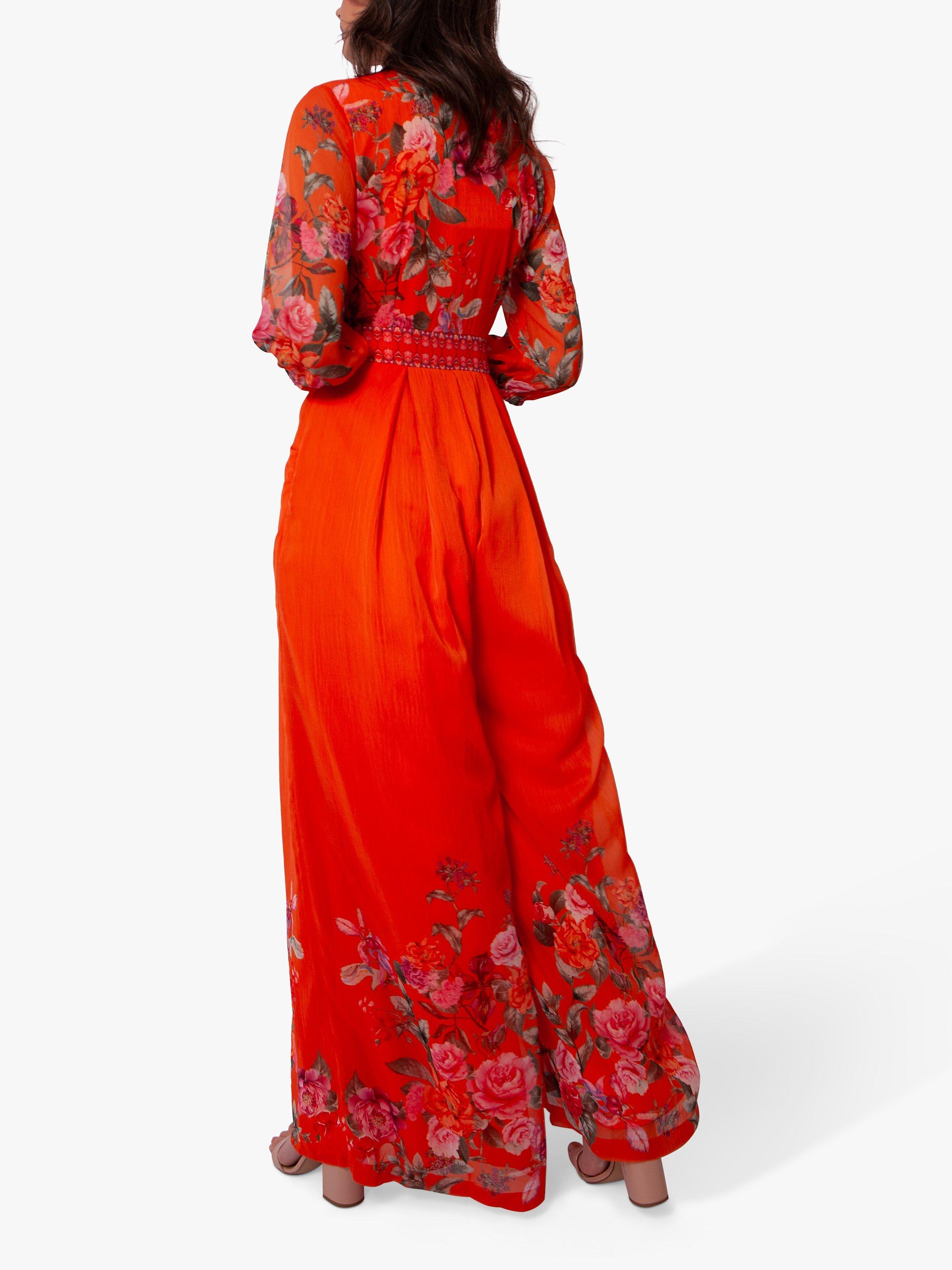 Raishma Harper Floral Jumpsuit, Orange, 6