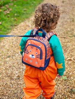 Frugi Kids' Little Adventurers Backpack, Salamander/Tiger - view 2, Salamander/Tiger
