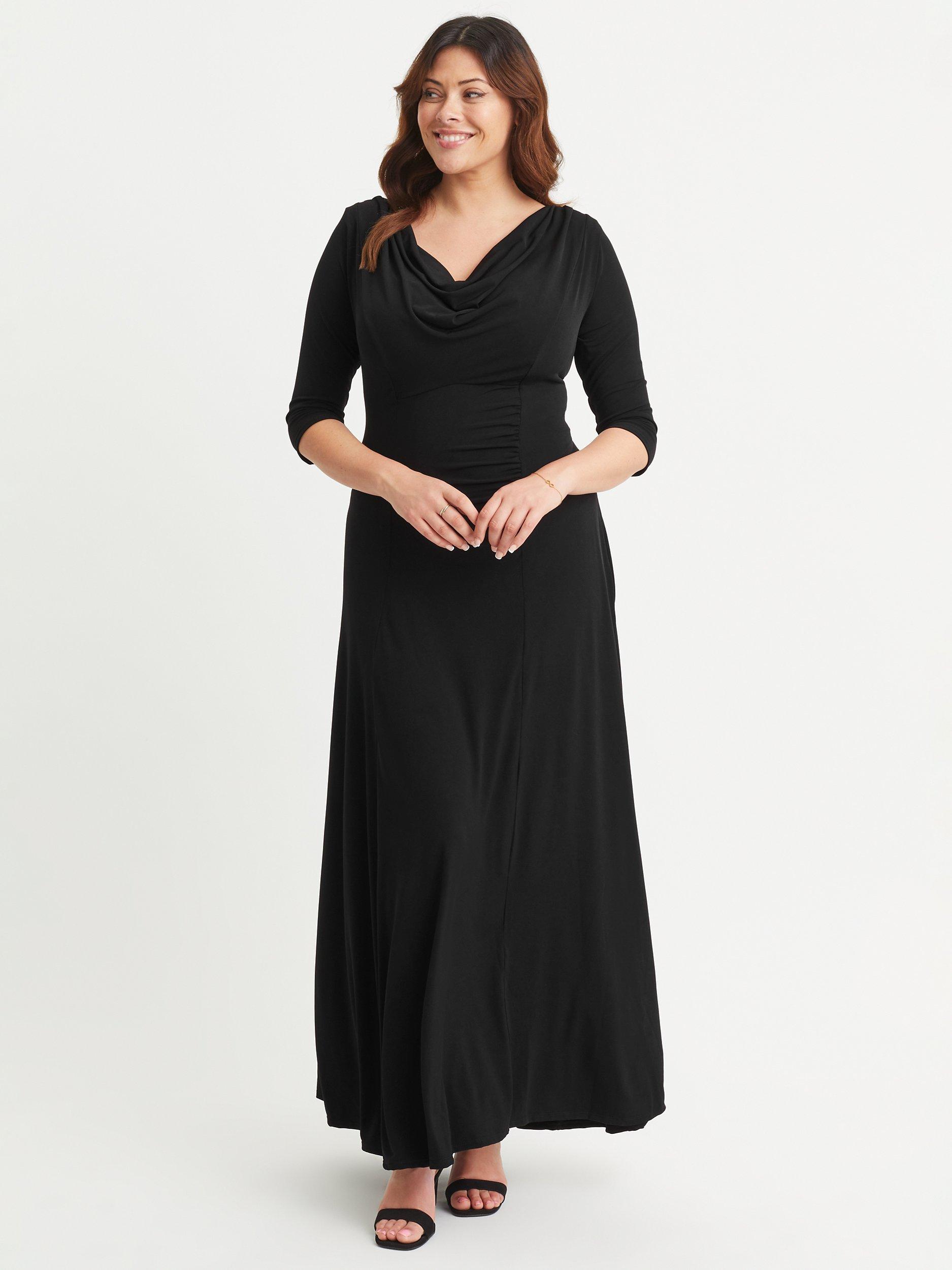 Product image 1 of 5, which shows Scarlett & Jo Cowl Neck Maxi Dress, Black, 12