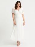 Scarlett & Jo Isabelle Floral Sleeve Maxi Dress, Solid Ivory