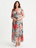 Scarlett & Jo Verity Floral Maxi Dress, Silver Blue/Multi