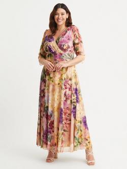 Scarlett & Jo Verity Floral Dress, Purple/Multi, Purple/Multi