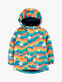 Frugi Kids' Puddle Buster Coat, Wavy Stars, Wavy Stars