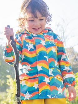 Frugi Kids' Puddle Buster Coat, Wavy Stars - view 2, Wavy Stars