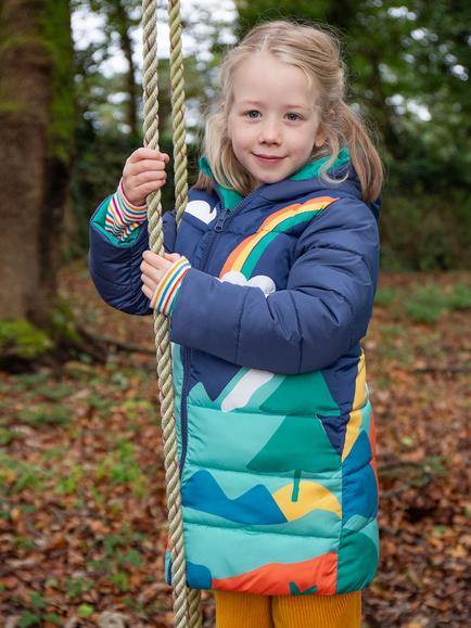 Frugi Kids' Toasty Terrain Jacket, Alpine View - view 2, Alpine View