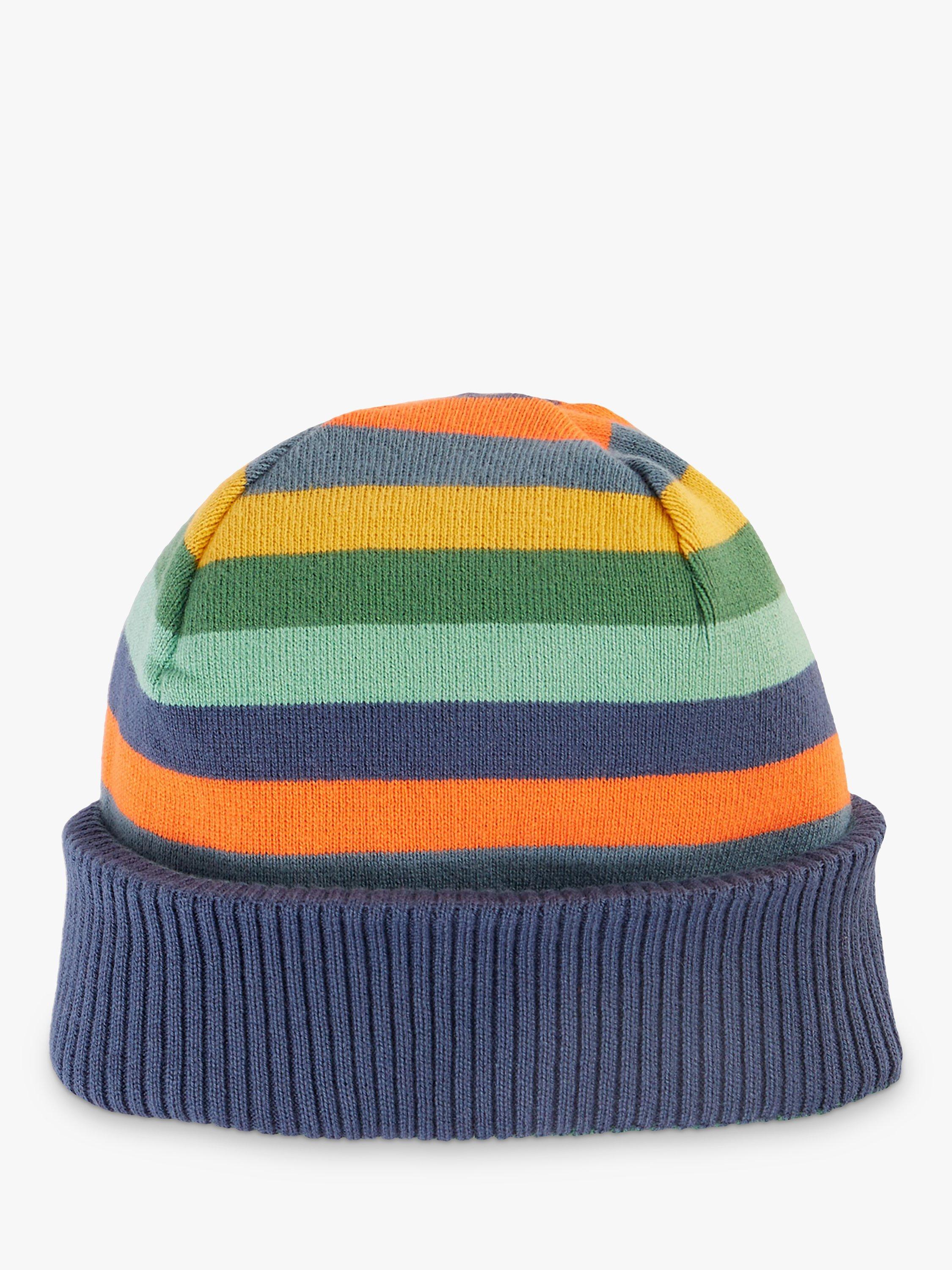 Product image 4 of 6, which shows Frugi Kids' Voyager Reversible Hat, Navy Blue/Multi, 1-2 years