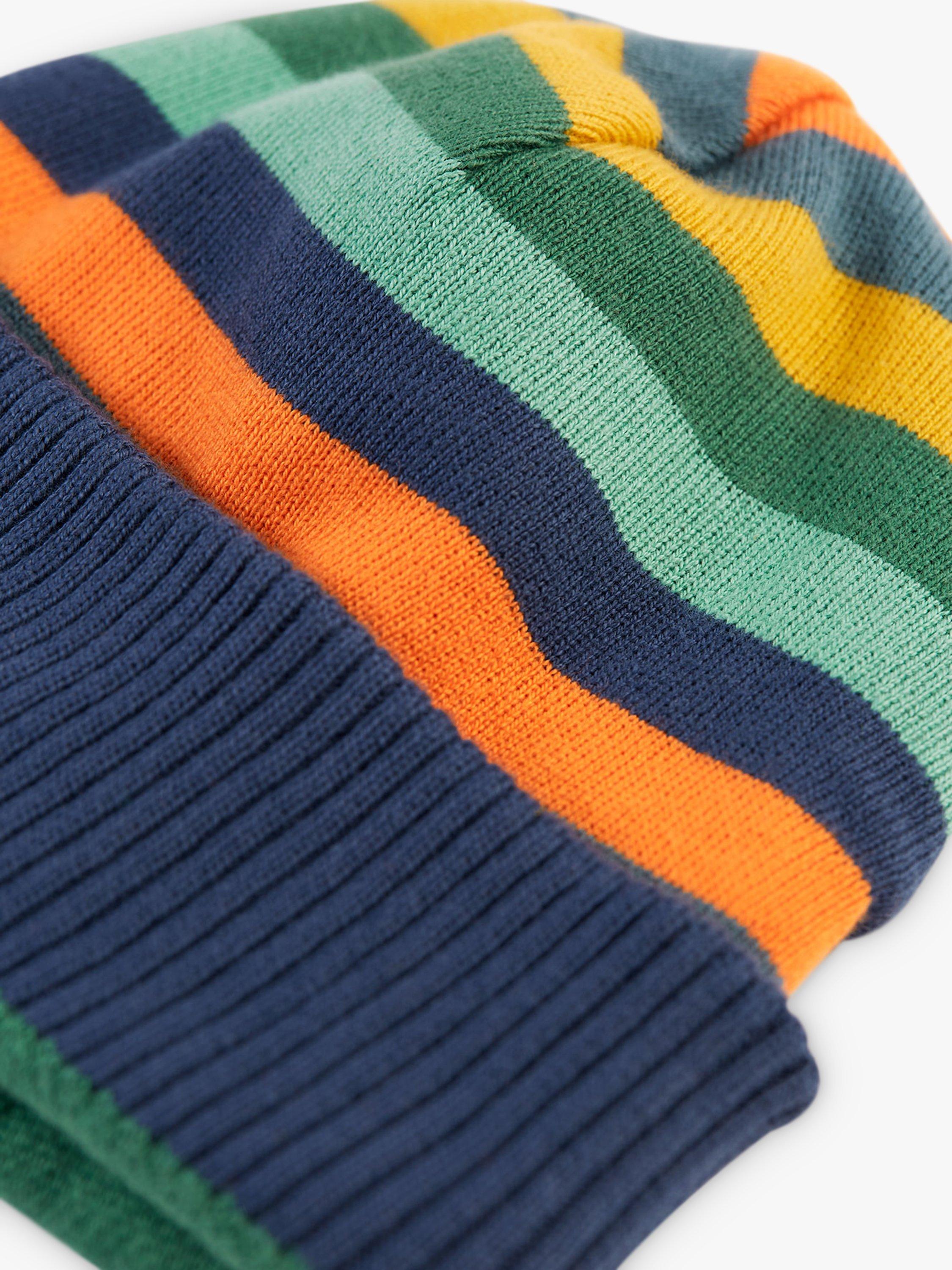 Product image 5 of 6, which shows Frugi Kids' Voyager Reversible Hat, Navy Blue/Multi, 1-2 years