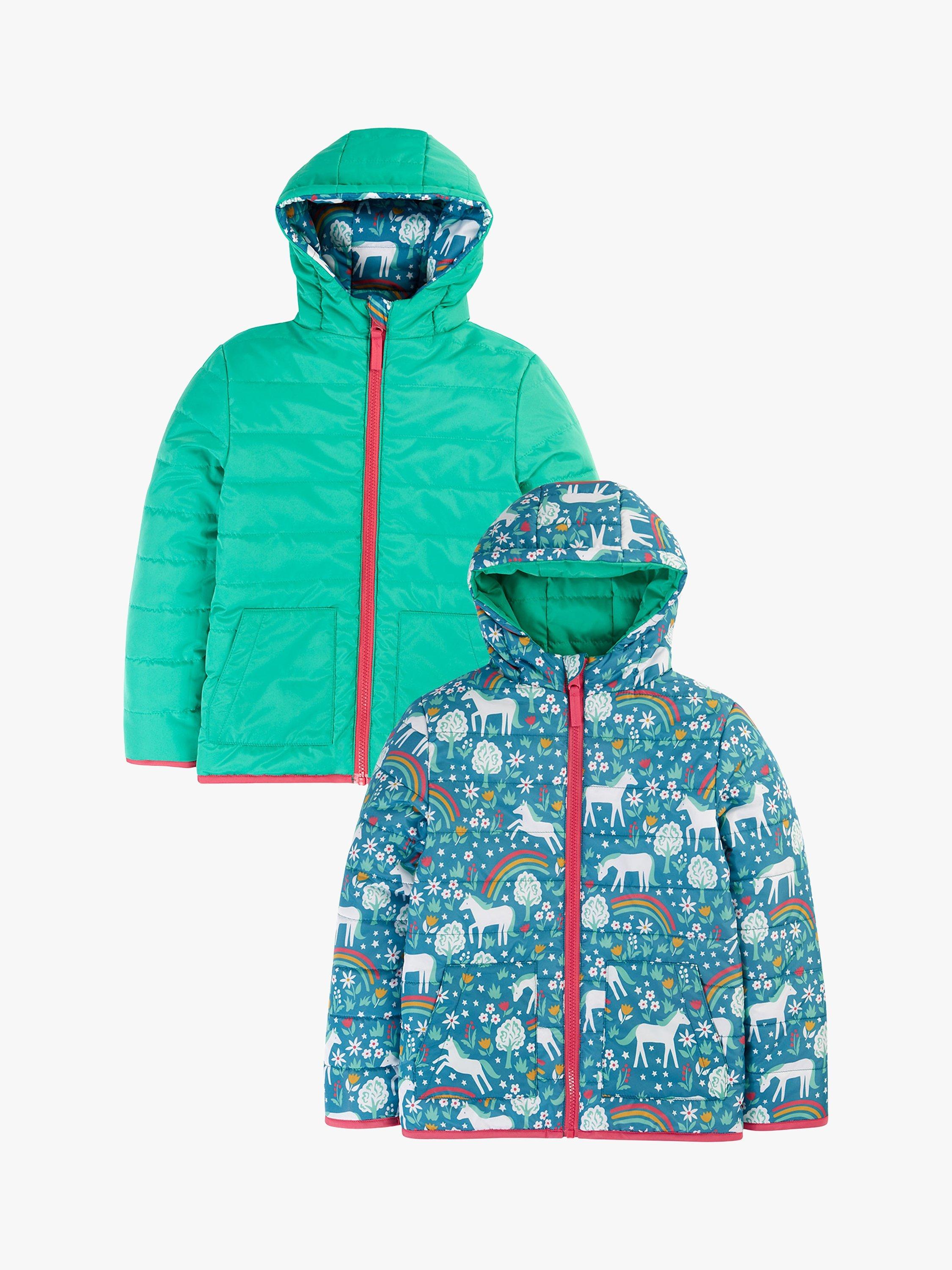 Product image 1 of 6, which shows Frugi Kids' Reversible Toasty Trail Jacket, Wild Horses, 1-2 years