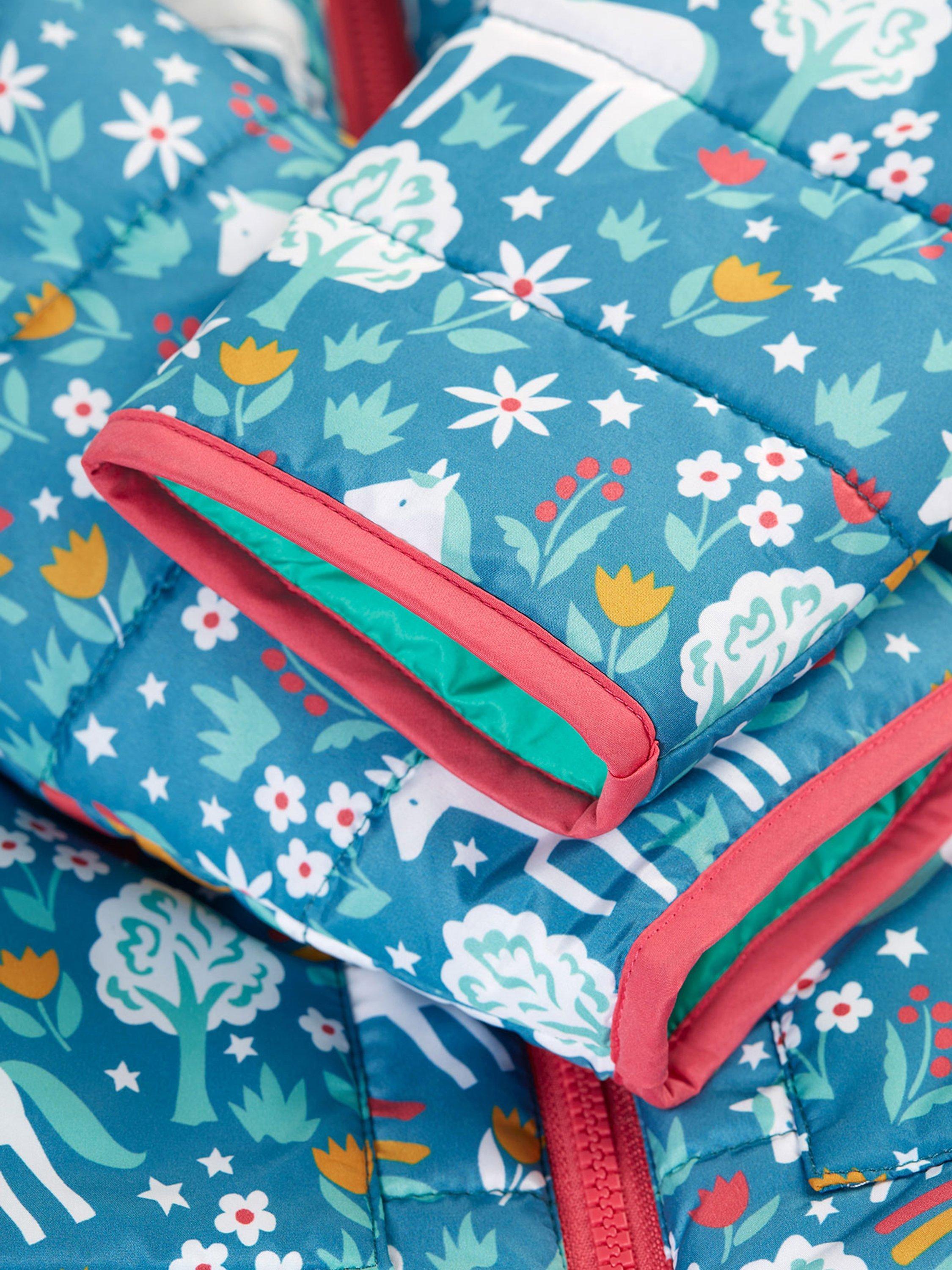 Product image 5 of 6, which shows Frugi Kids' Reversible Toasty Trail Jacket, Wild Horses, 1-2 years