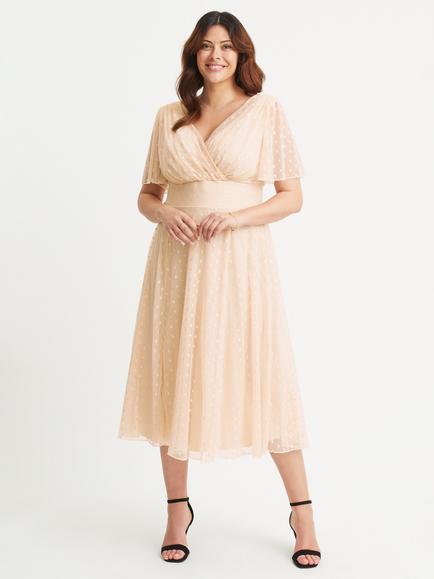 Scarlett & Jo Victoria Dobby Dress, Cream