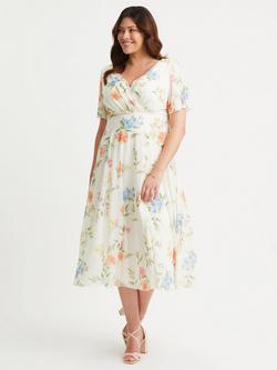Scarlett & Jo Victoria Floral Dress, Cream/Multi, Cream/Multi