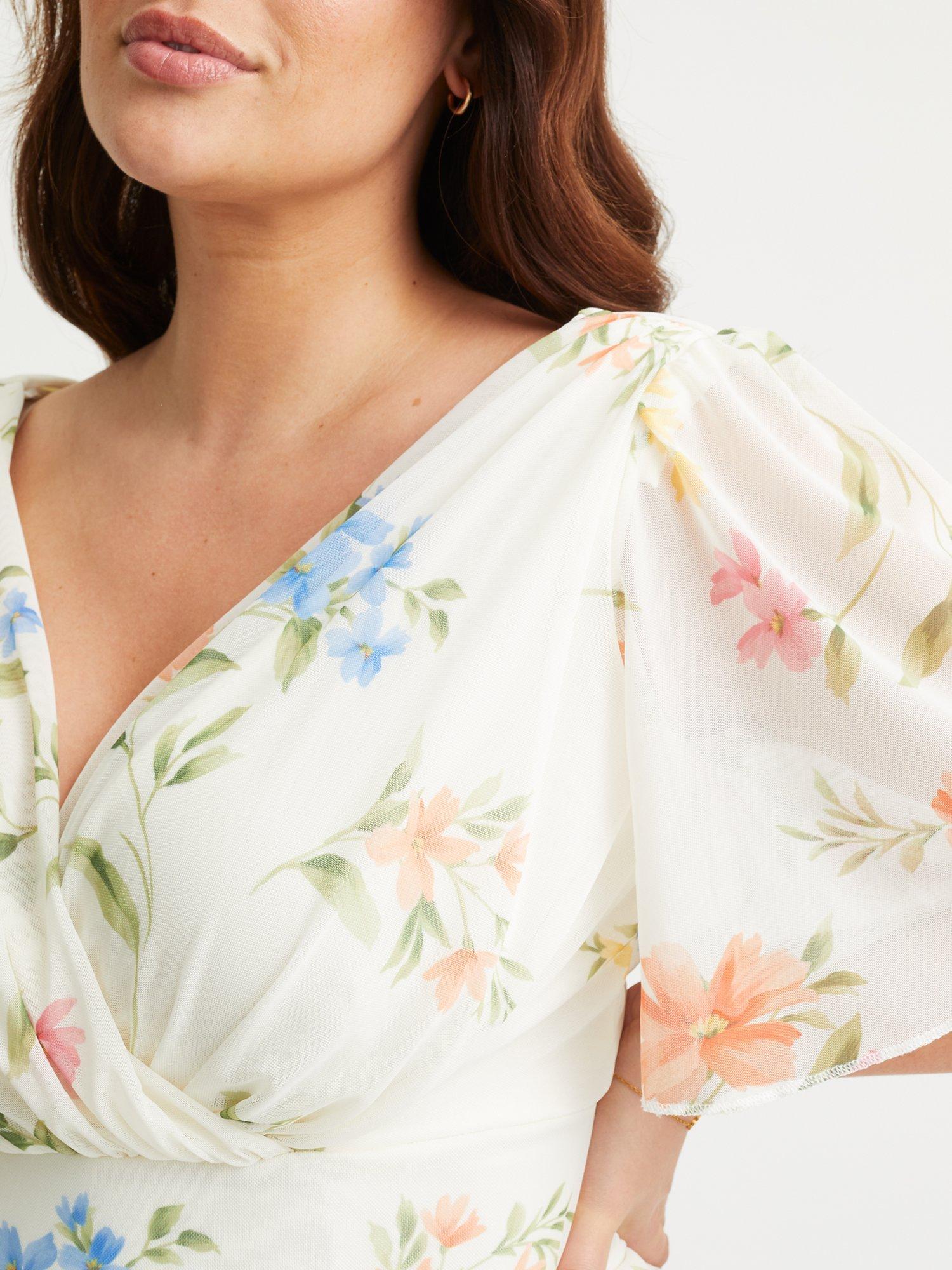 Product image 2 of 4, which shows Scarlett & Jo Victoria Floral Dress, Cream/Multi, 12
