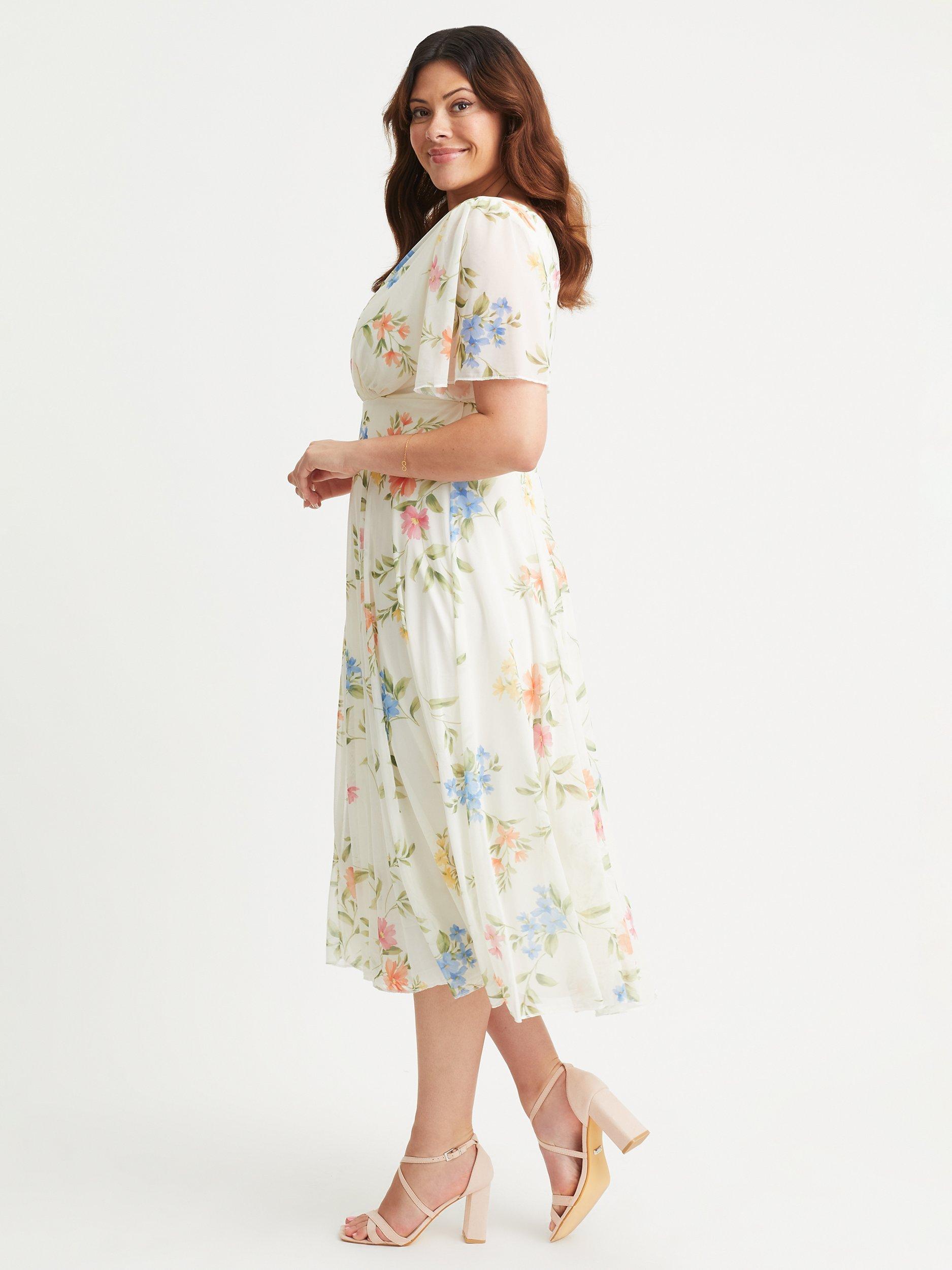 Product image 3 of 4, which shows Scarlett & Jo Victoria Floral Dress, Cream/Multi, 12
