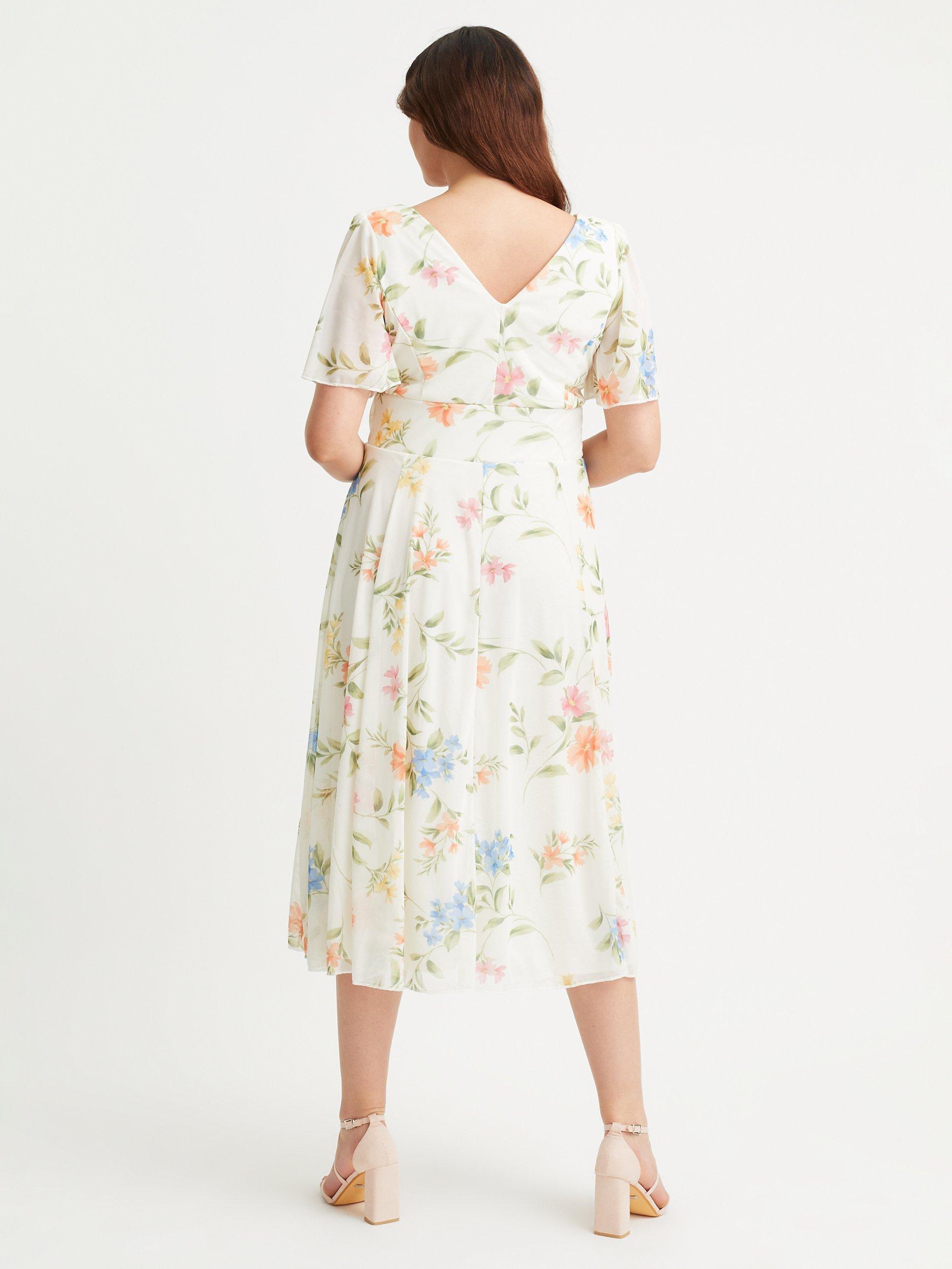 Product image 4 of 4, which shows Scarlett & Jo Victoria Floral Dress, Cream/Multi, 12