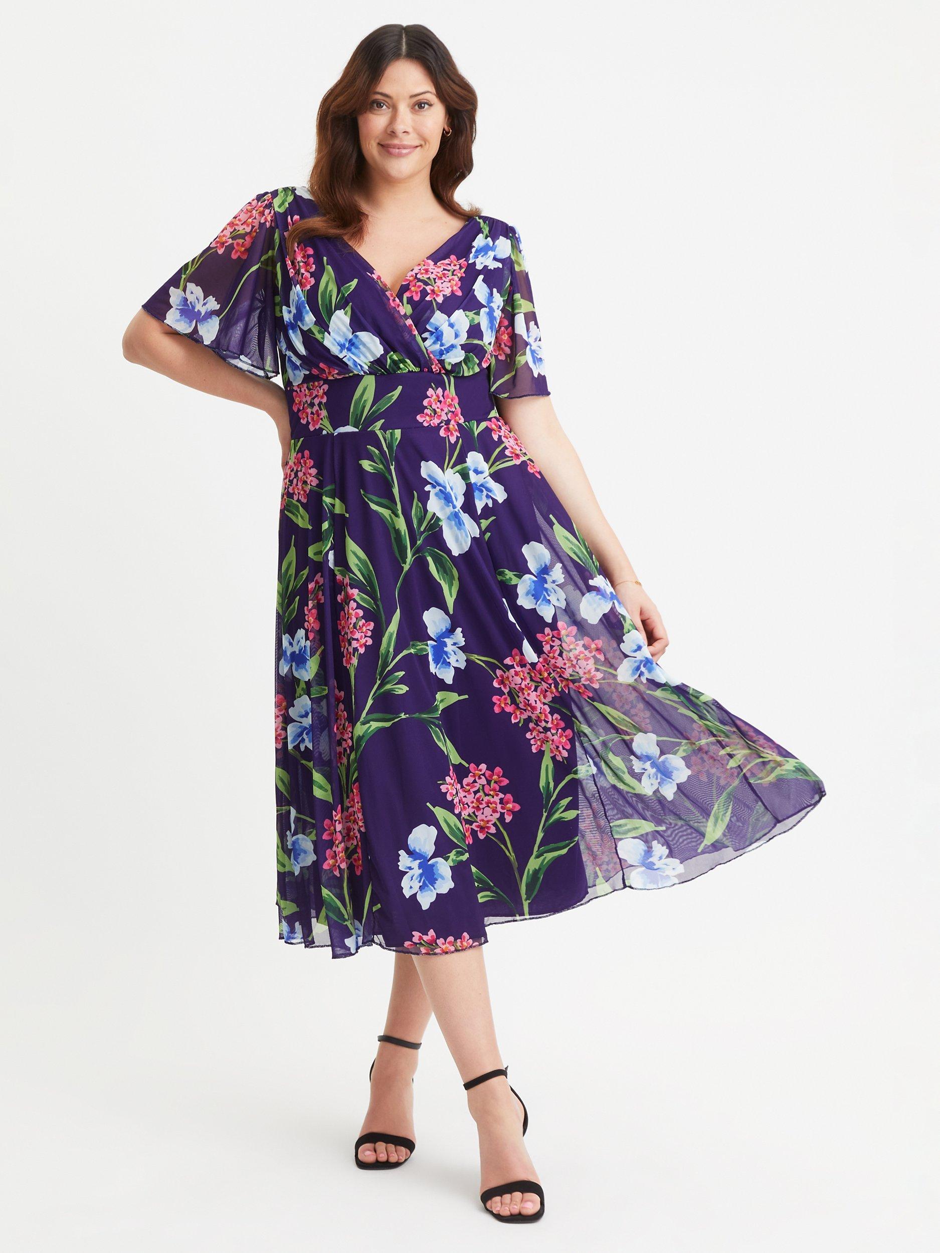 Scarlett & Jo Victoria Floral Dress, Navy/Multi