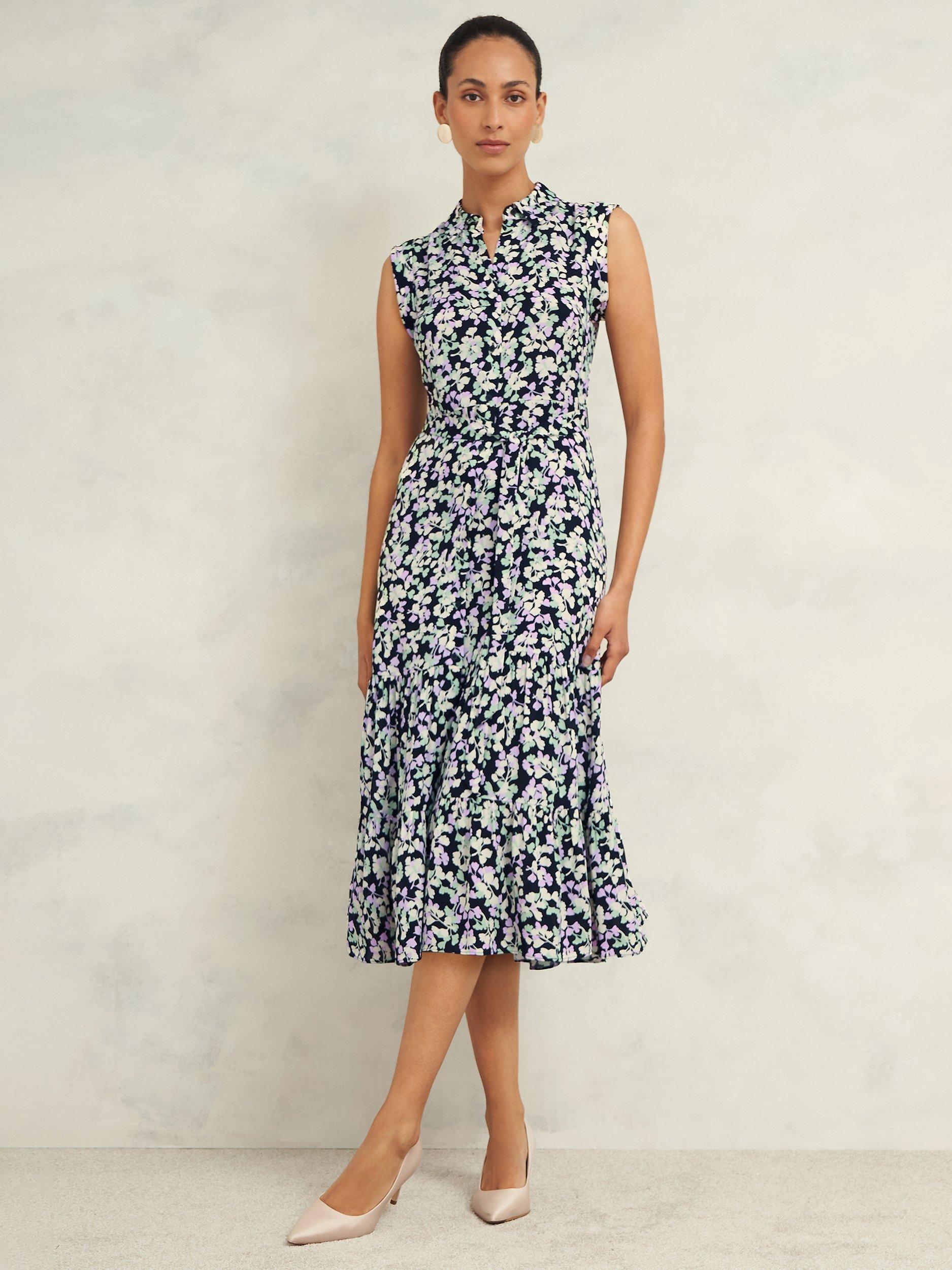 Hobbs Petite Esme Floral Dress Navy Multi