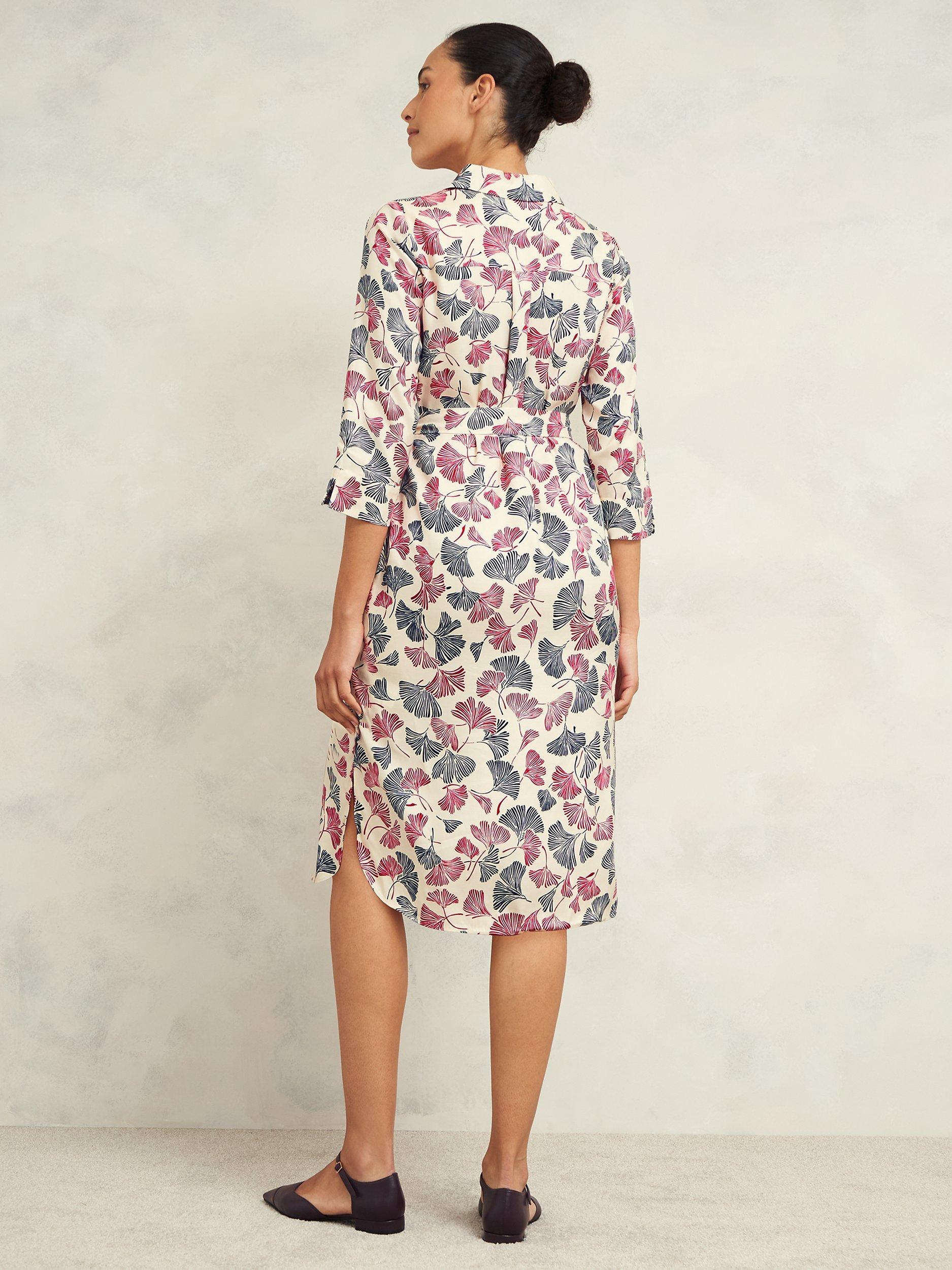 Product image 2 of 7, which shows Hobbs Petite Francis Shirt Dress, Cream/Multi, 12