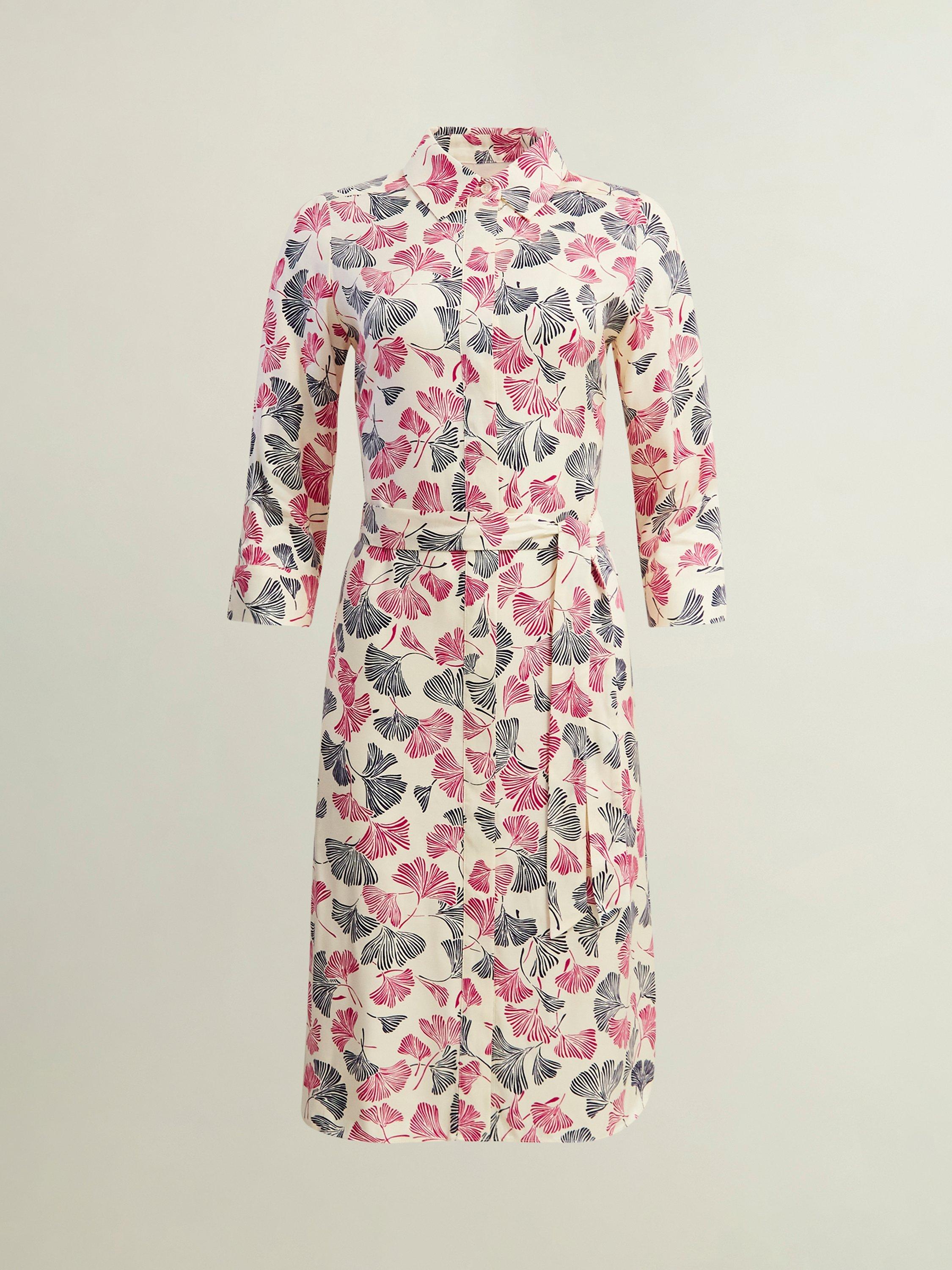 Product image 6 of 7, which shows Hobbs Petite Francis Shirt Dress, Cream/Multi, 12