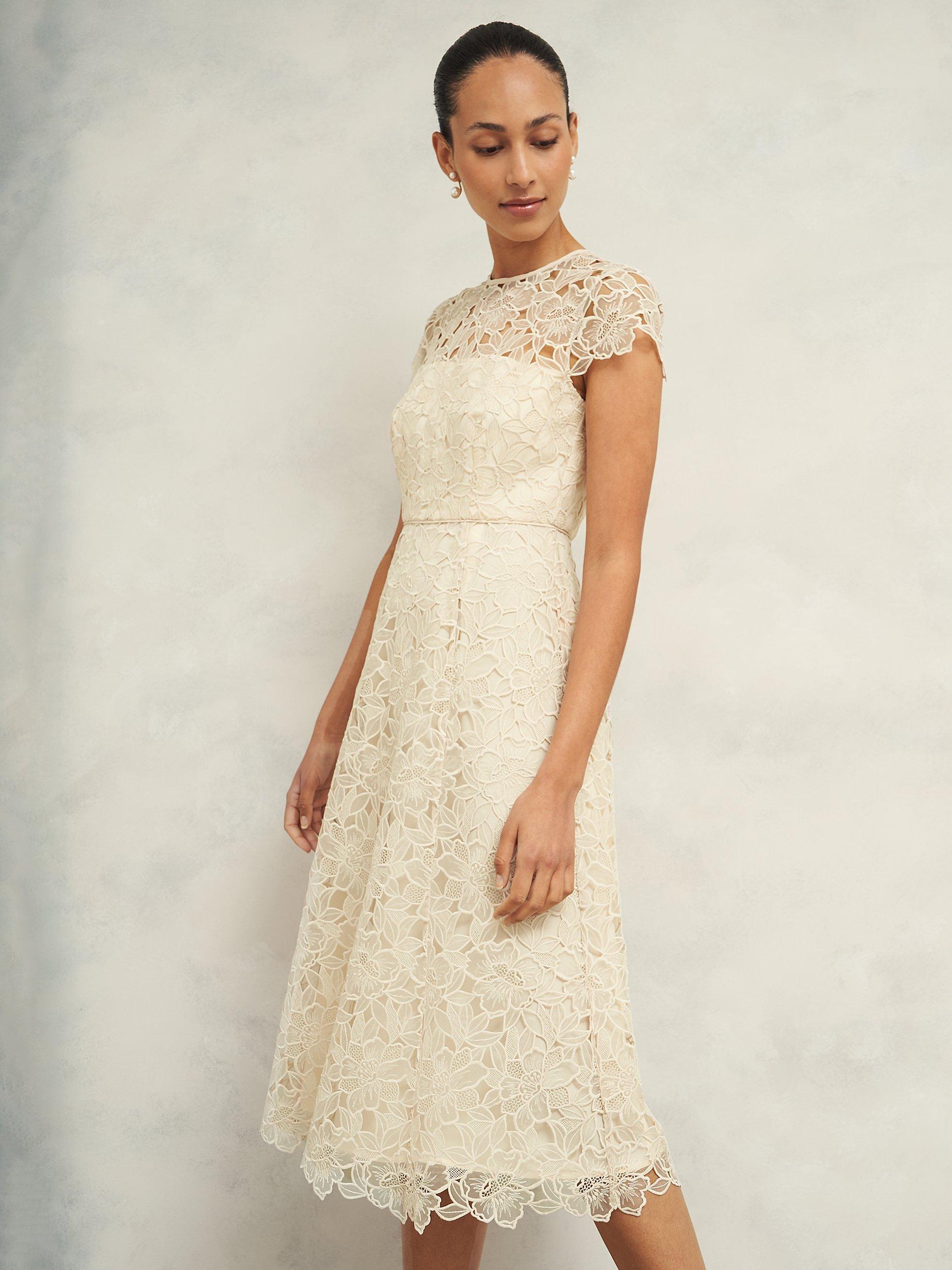 Hobbs Johanna Lace Dress Oyster