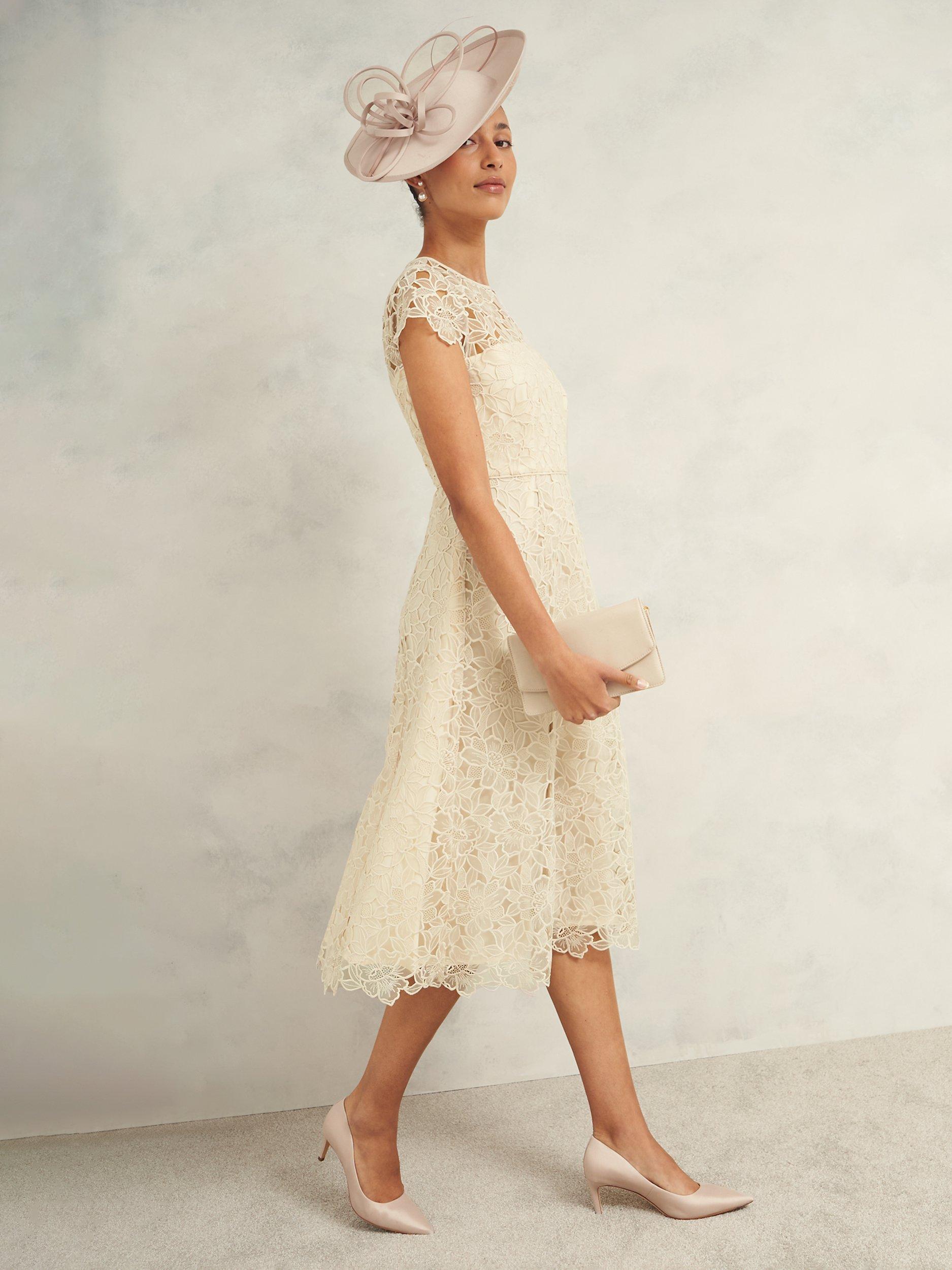 Hobbs Johanna Lace Dress Oyster