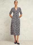 Hobbs Bonnie Floral Dress, Navy/Cream