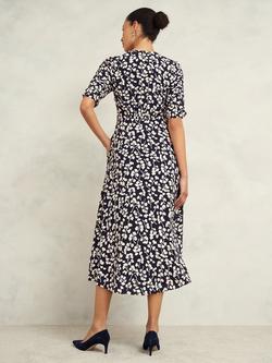 Hobbs Bonnie Floral Dress, Navy/Cream - view 2, Navy/Cream