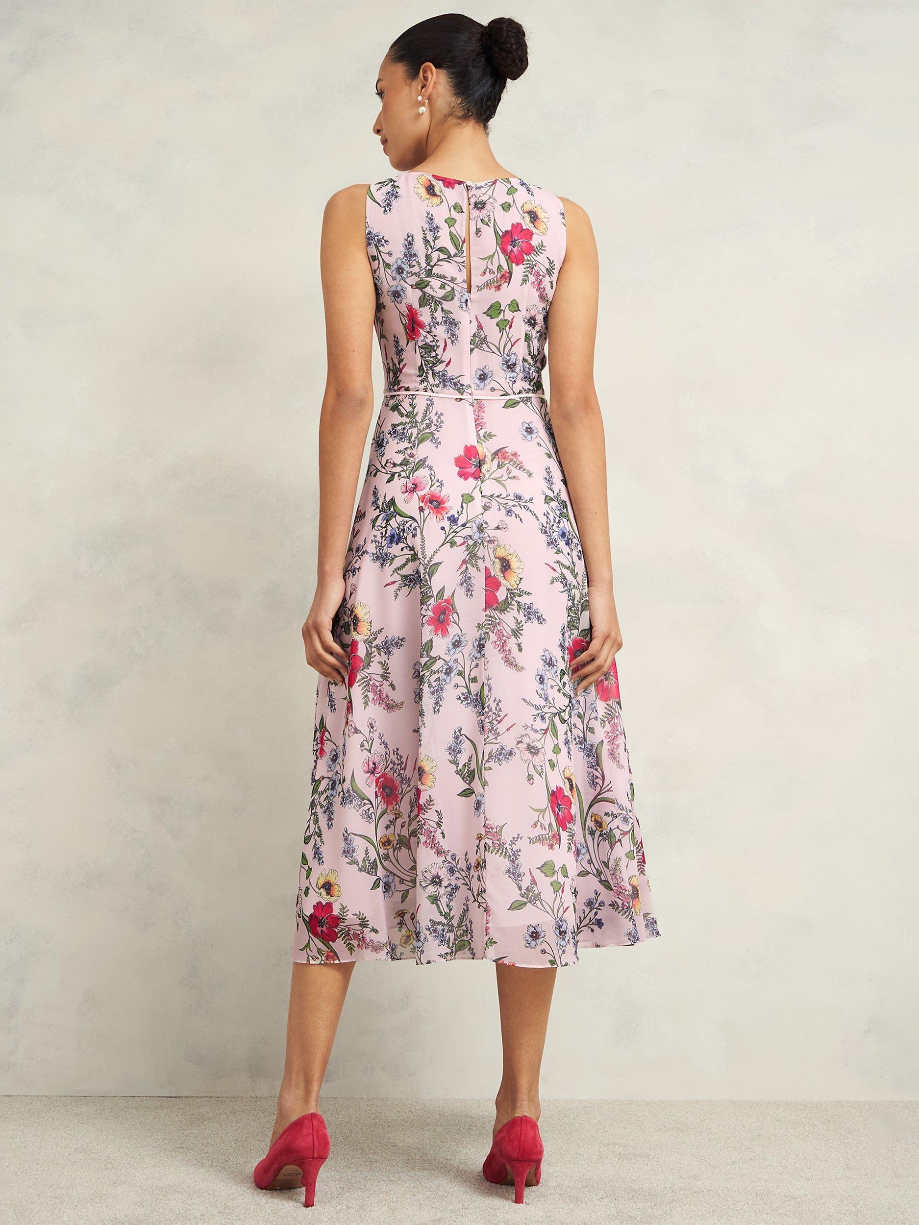 Hobbs Carly Floral Dress, Pale Pink/Multi, 10