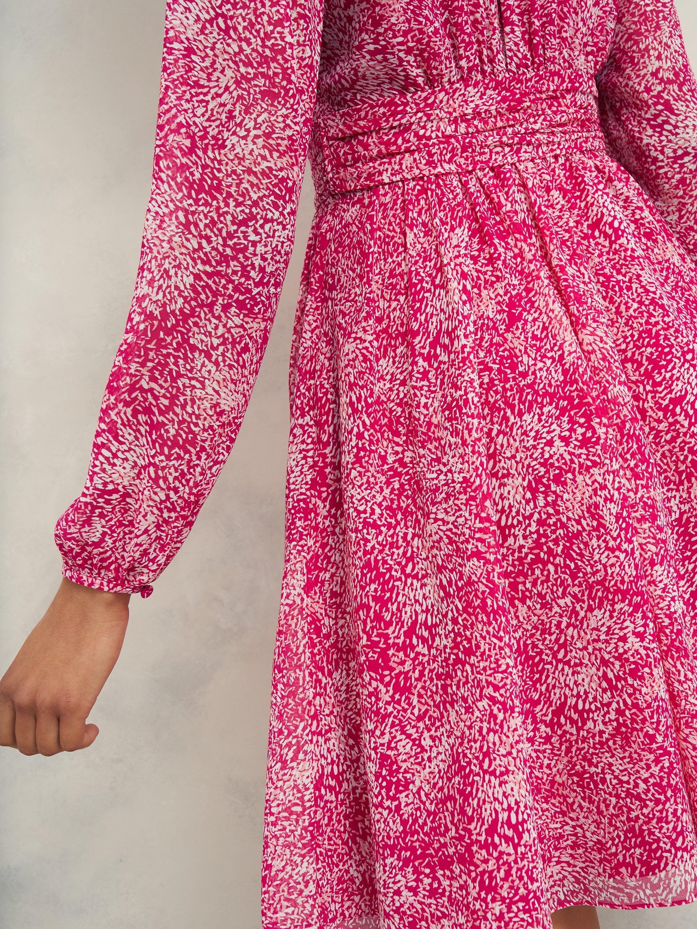 Product image 9 of 9, which shows Hobbs Janaya Mini Dress, Pink/Multi, 16