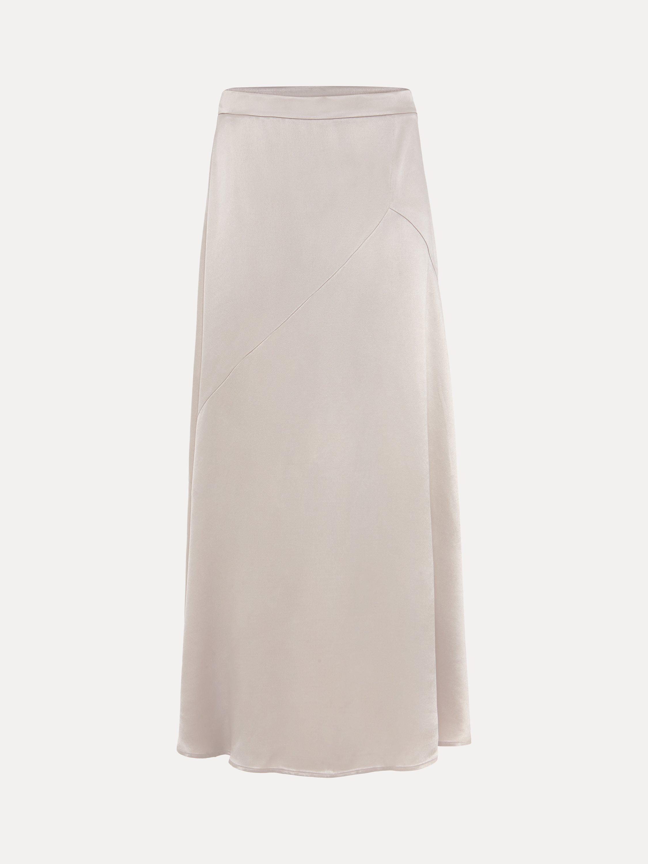 Phase Eight Ophelia Satin Midi Skirt Oyster