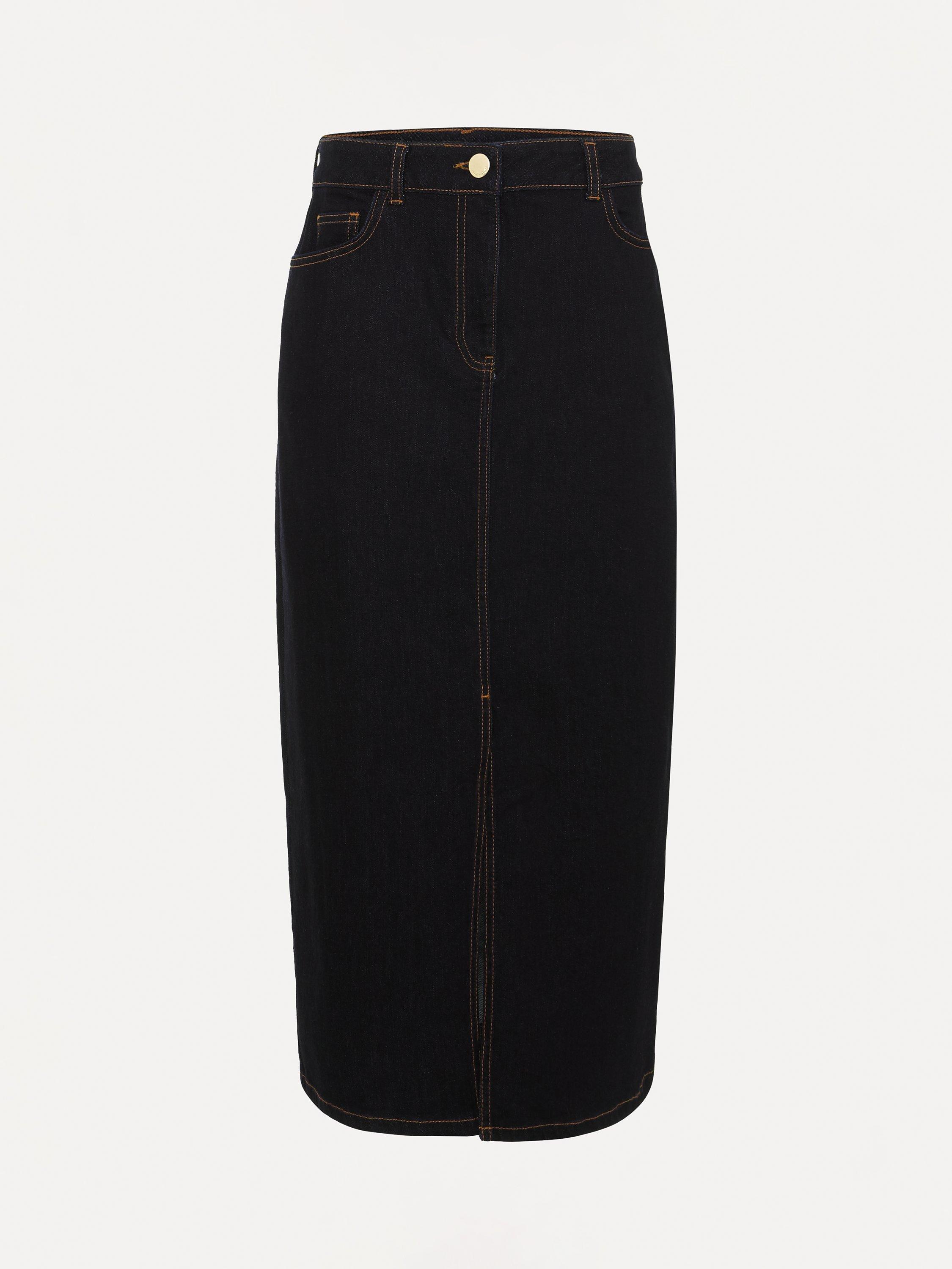 Product image 5 of 7, which shows Phase Eight Amani Denim Skirt, Dark Wash, 10