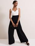 Phase Eight Maisy Colour Block Jumpsuit, Black/Ivory