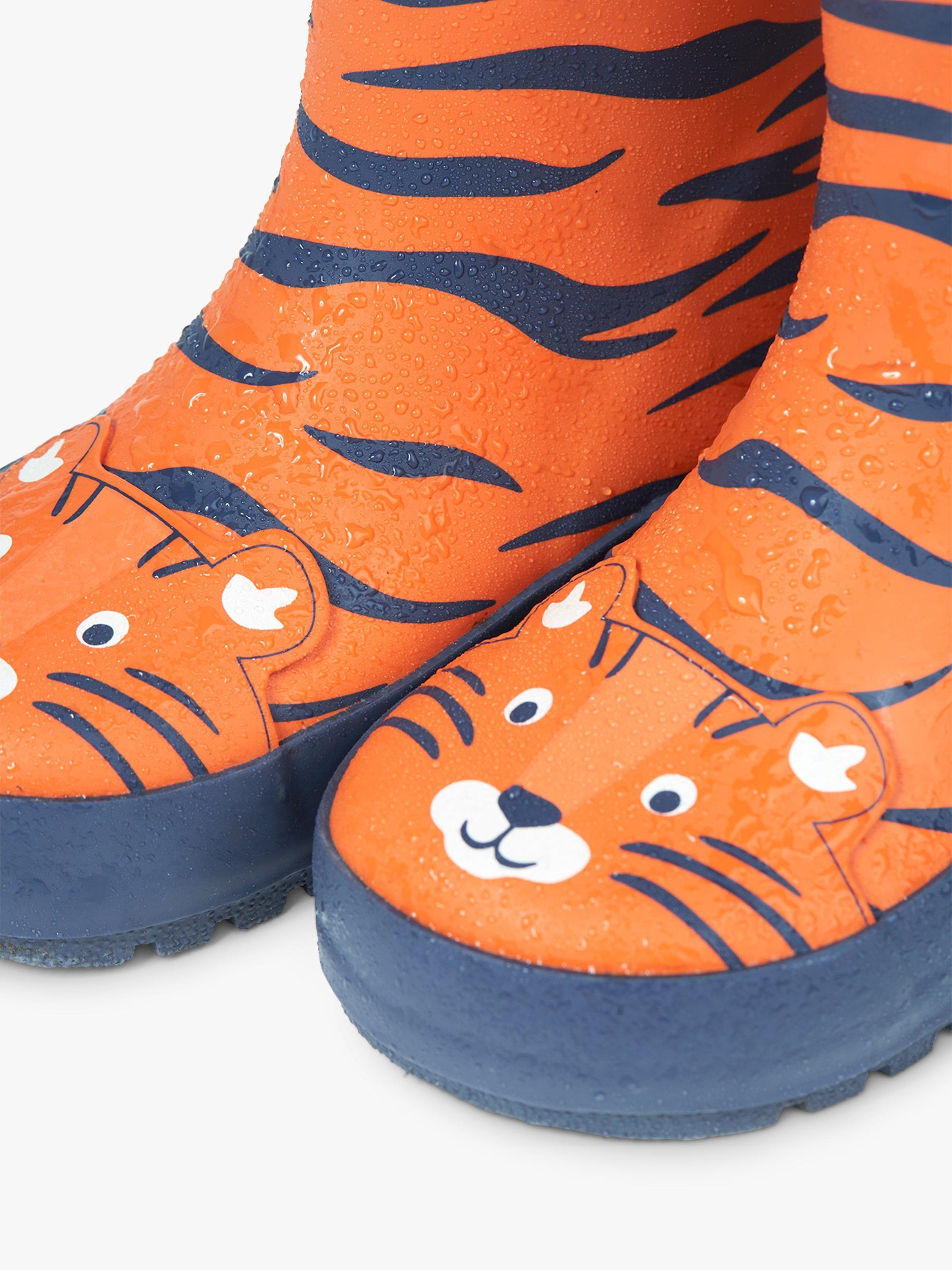 Product image 4 of 4, which shows Frugi Kids' Puddle Buster Wellington Boots, Salamander/Multi, EU33