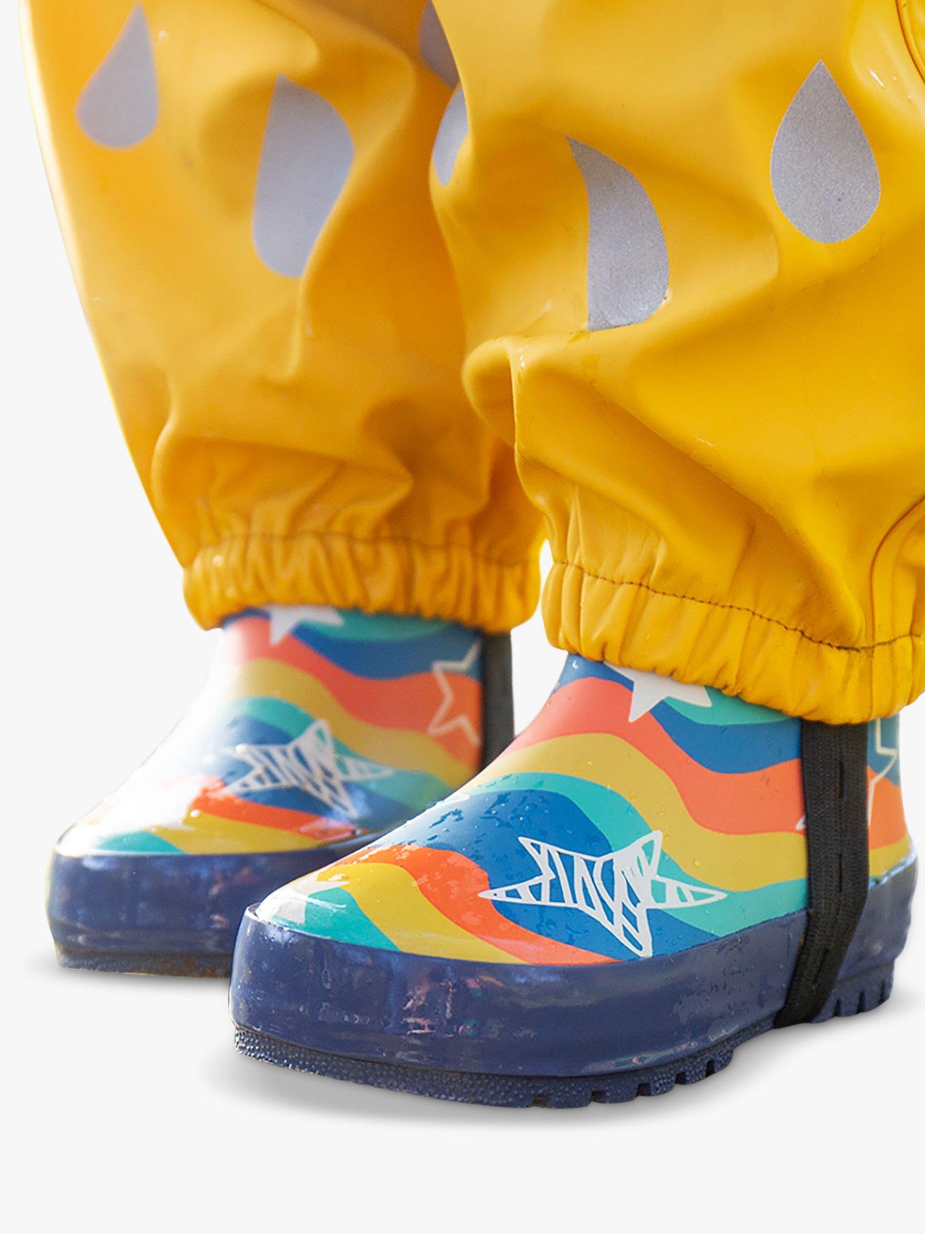 Frugi Kids' Puddle Buster Wellington Boots, Wavy Stars