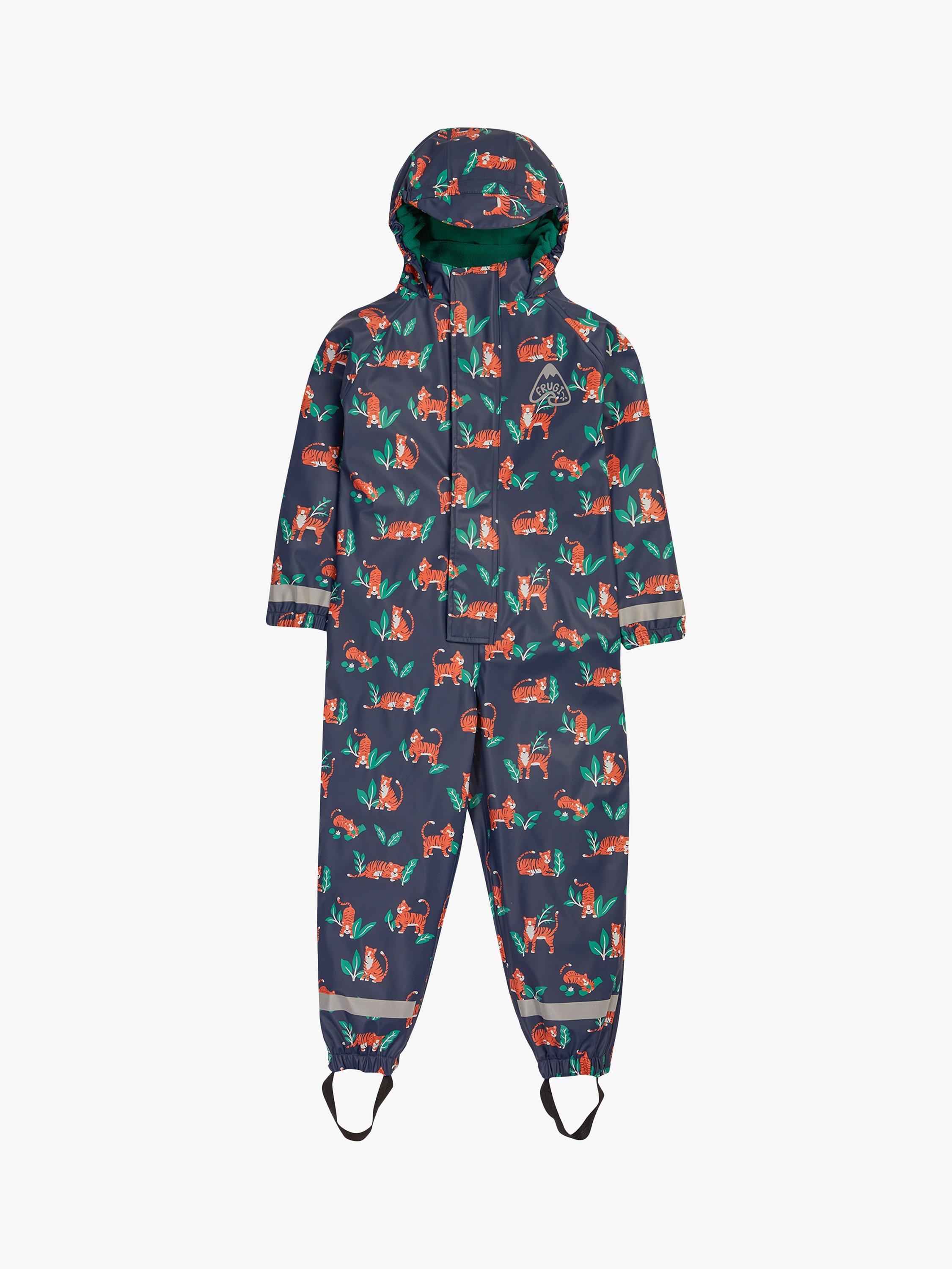 Frugi Kids Puddle Buster All in One Waterproof Suit Tiger Time